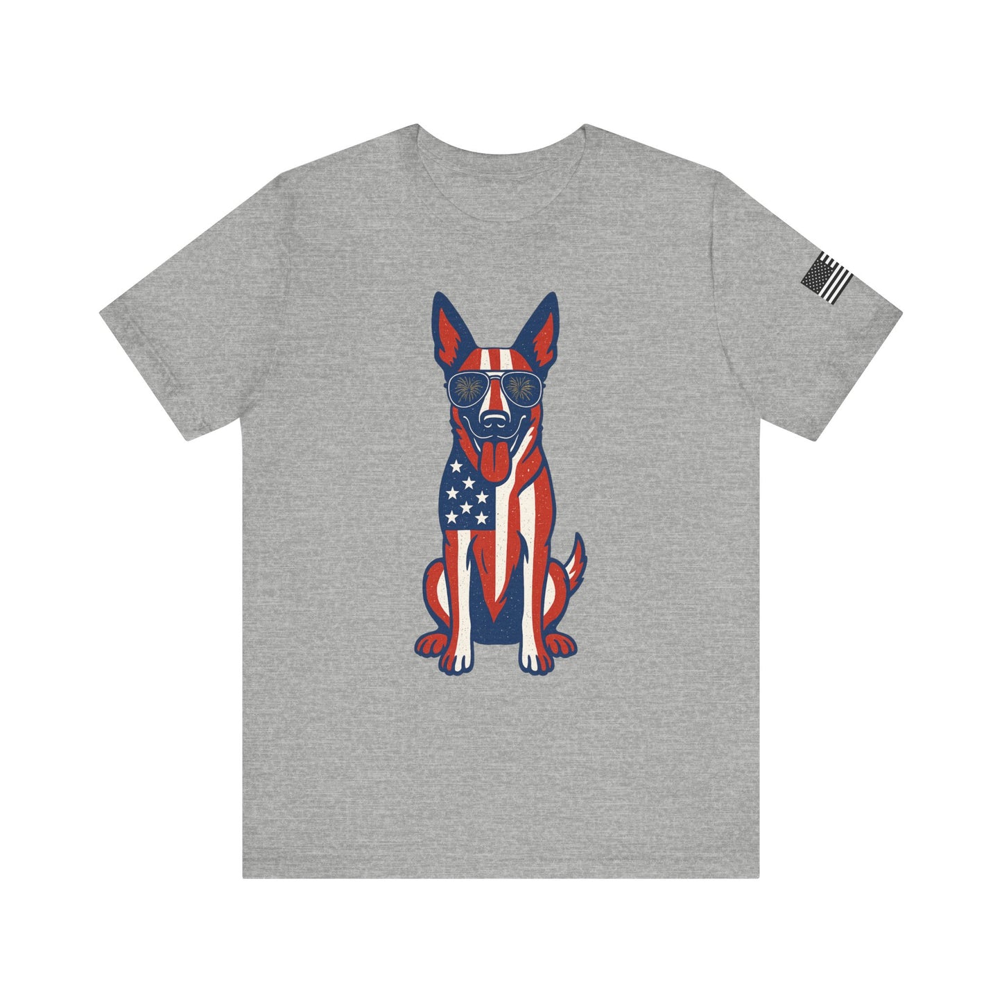 Patriotic Belgian Malinois Dog T-Shirt - Fun, Casual Summer Tee for Dog Lovers