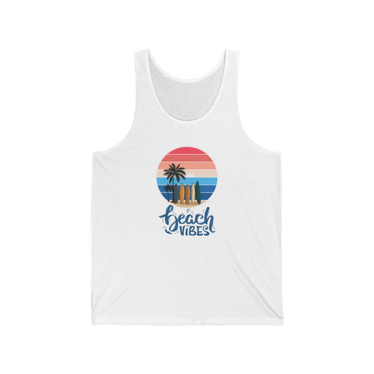 Beach Vibes Unisex Jersey Tank - Perfect for Summer & Vacation!