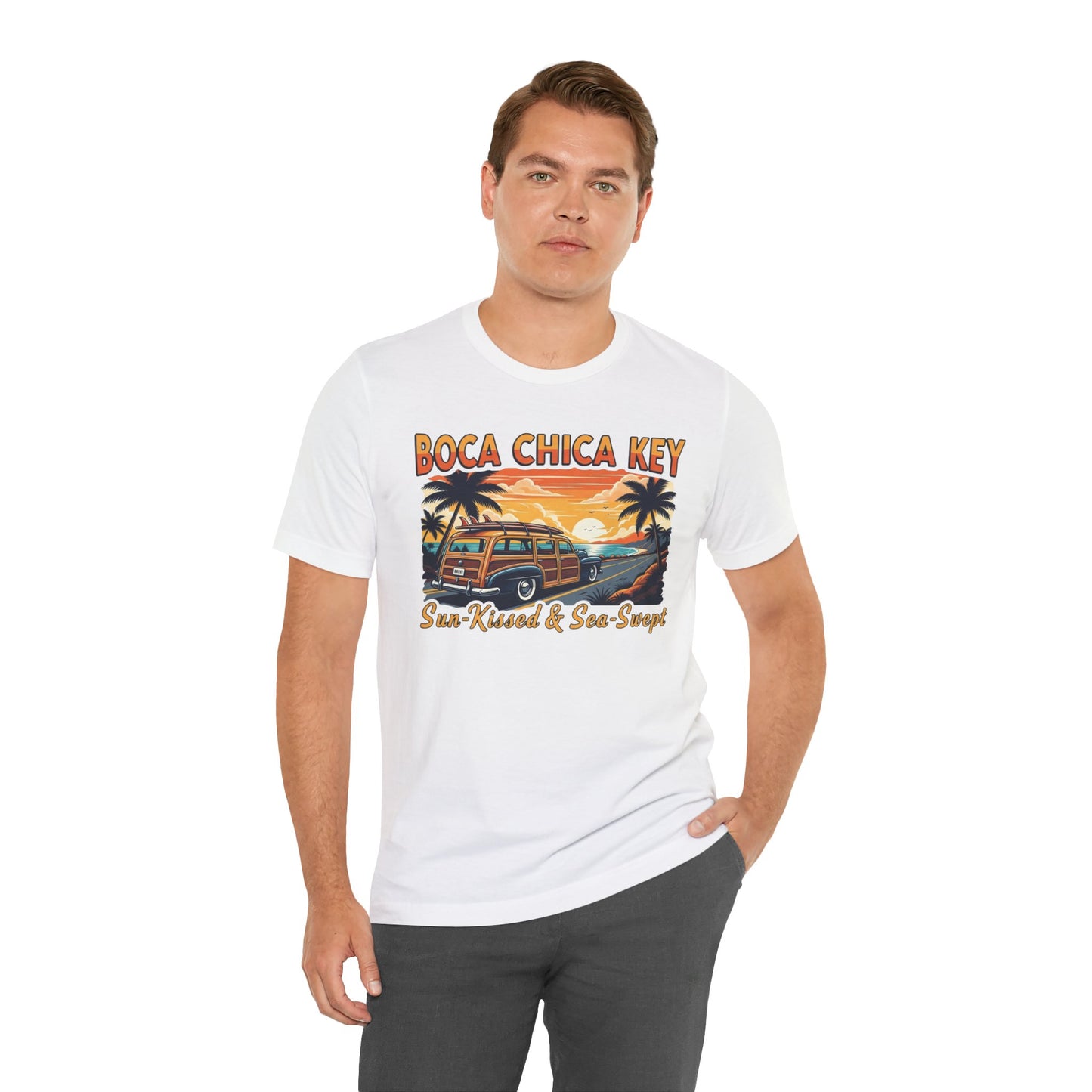 FLORIDA KEYS COLLECTION Boca Chica Key Vintage Tee - Sun-Kissed & Sea-Swept, Unisex Summer Shirt