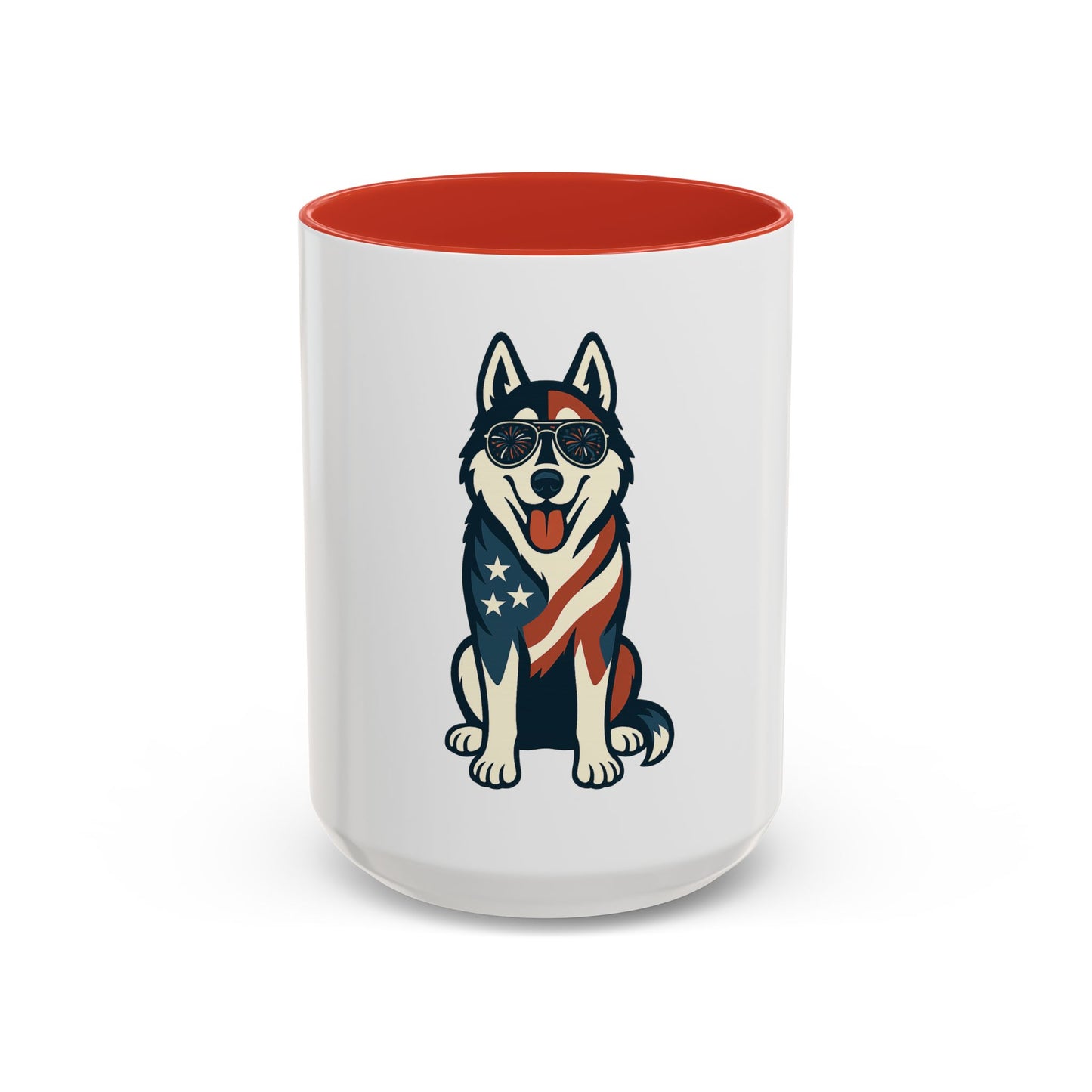 Patriotic Siberian Husky Dog Coffee Mug, Unique Pet Lover Gift