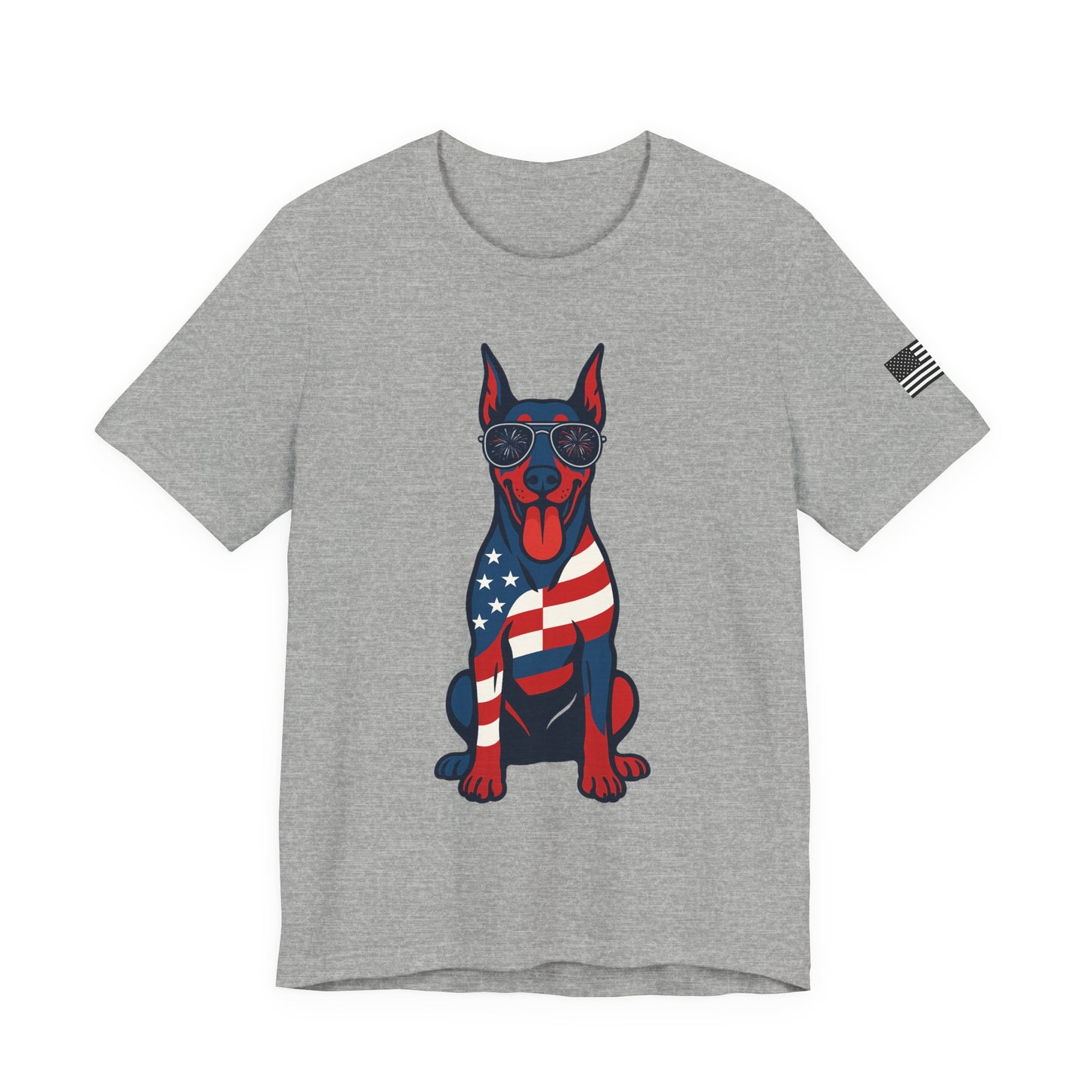 Patriotic Doberman Dog Tee, Unisex Graphic Shirt for Dog Lovers