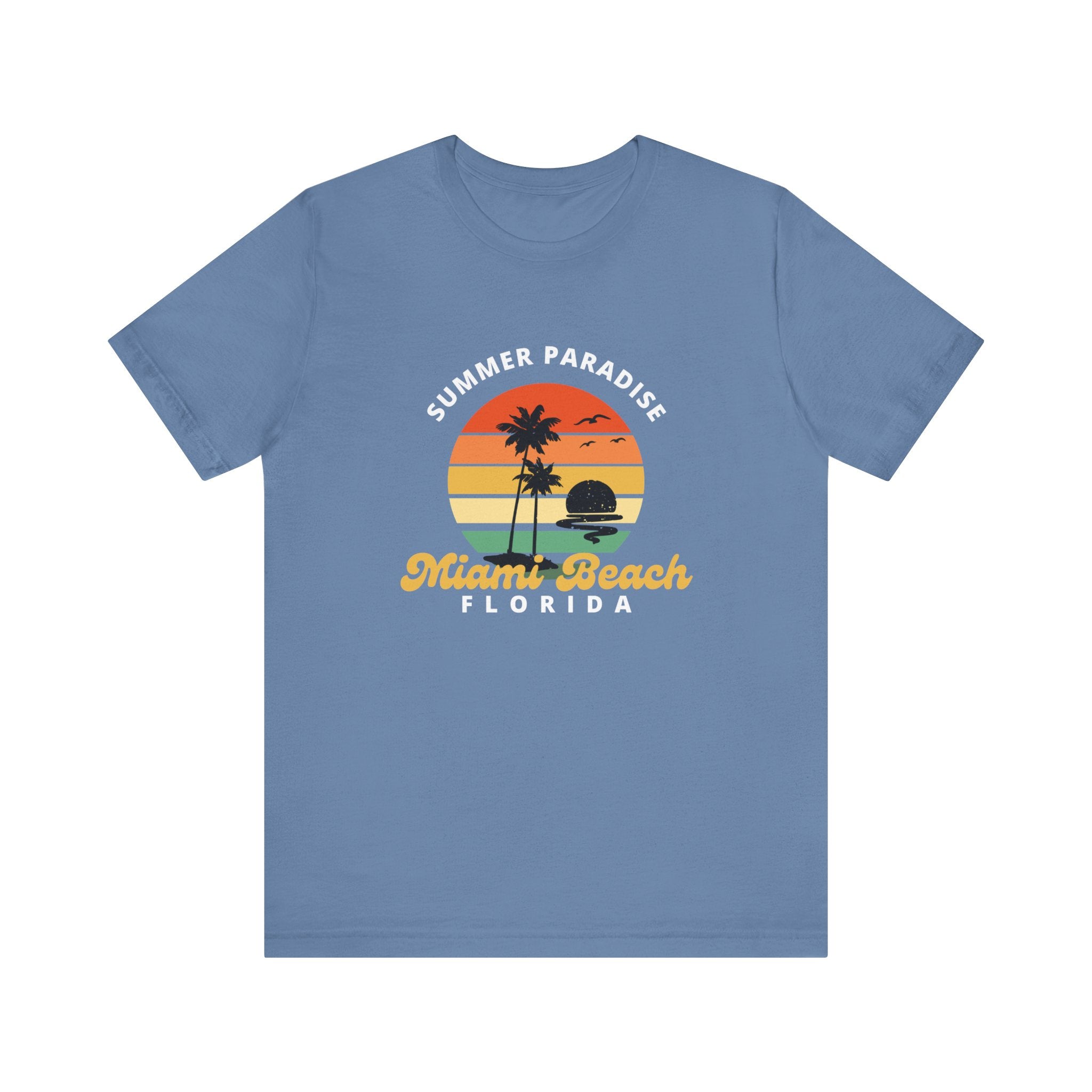 Summer Paradise Miami Beach Tee - Unisex Short Sleeve Shirt