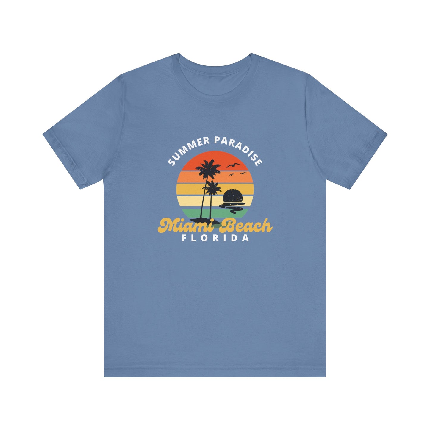 Summer Paradise Miami Beach Tee - Unisex Short Sleeve Shirt