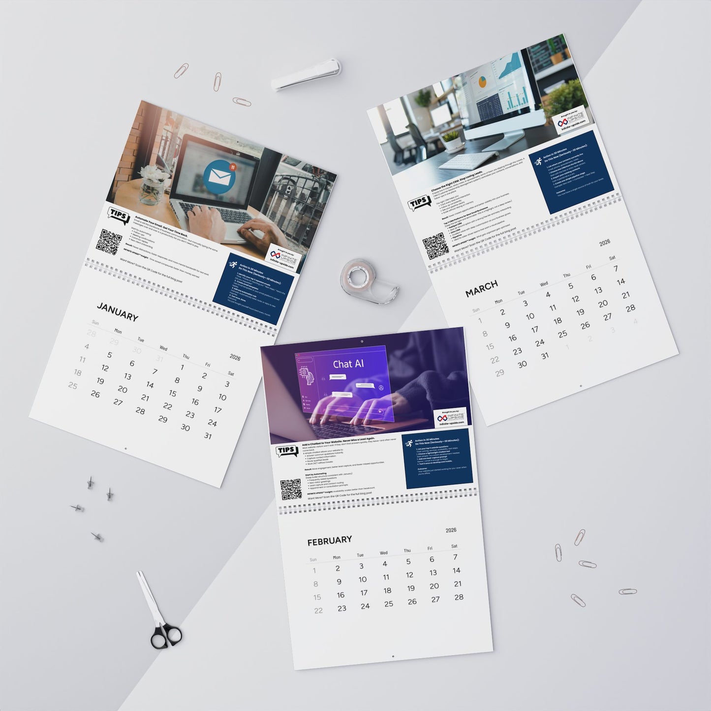 2026 Wall Calendar – INFINITE UPSIDE™ AI & Business Tips & Tools for Maximum Productivity