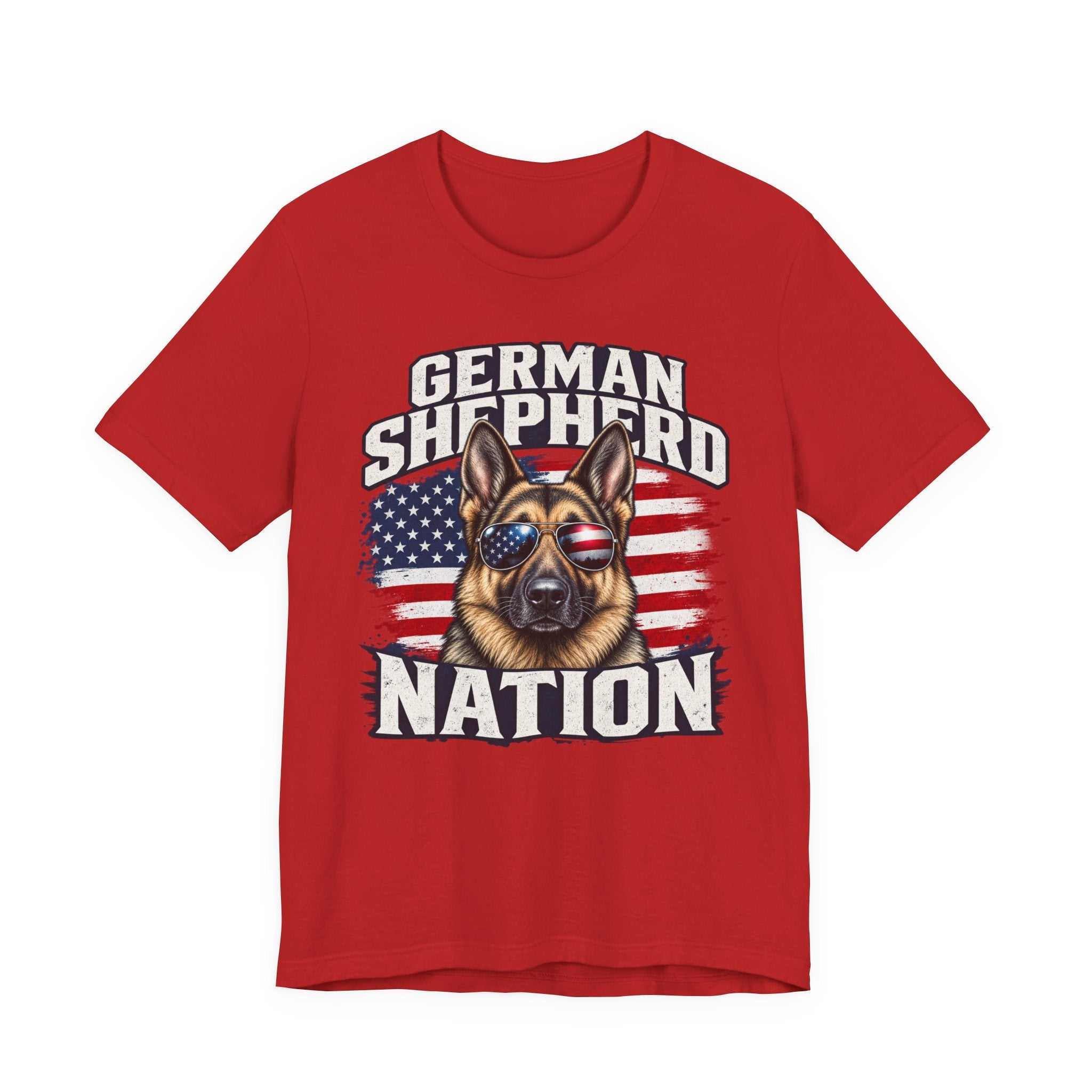 German Shepherd Nation T-Shirt – American Flag Dog Tee for Dog Lovers