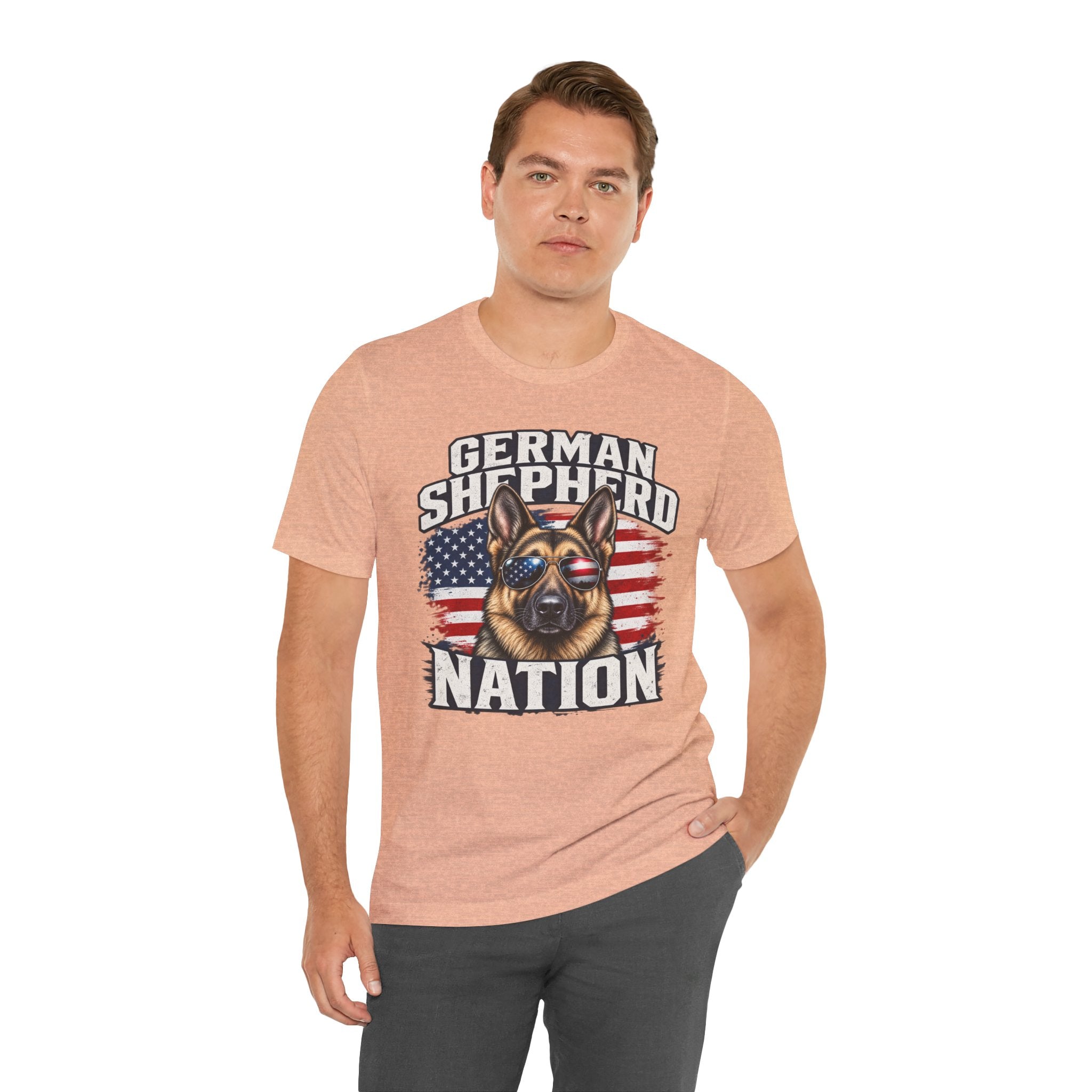 German Shepherd Nation T-Shirt – American Flag Dog Tee for Dog Lovers