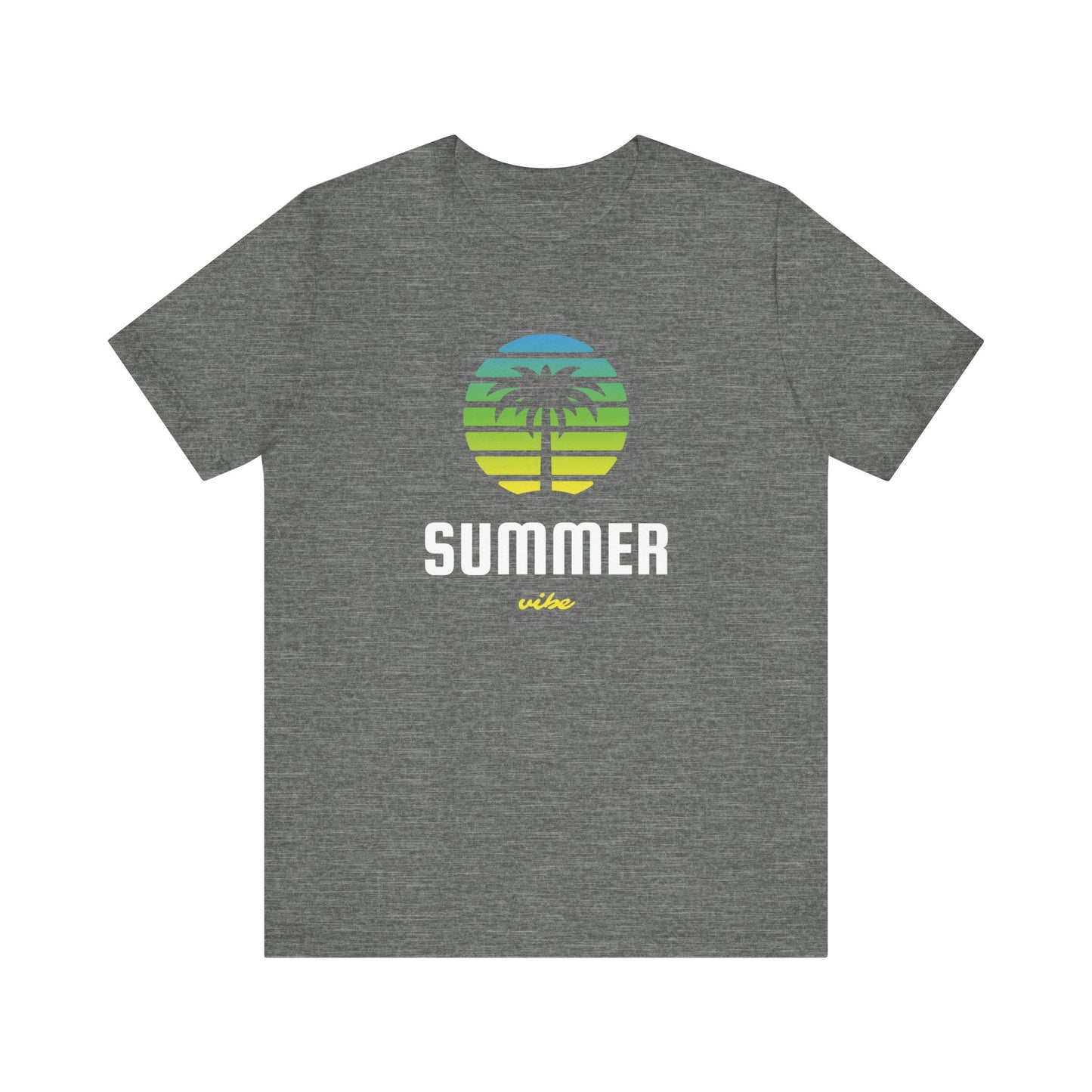 Summer Vibe Unisex Jersey Tee - Retro Palm Tree Graphic Shirt