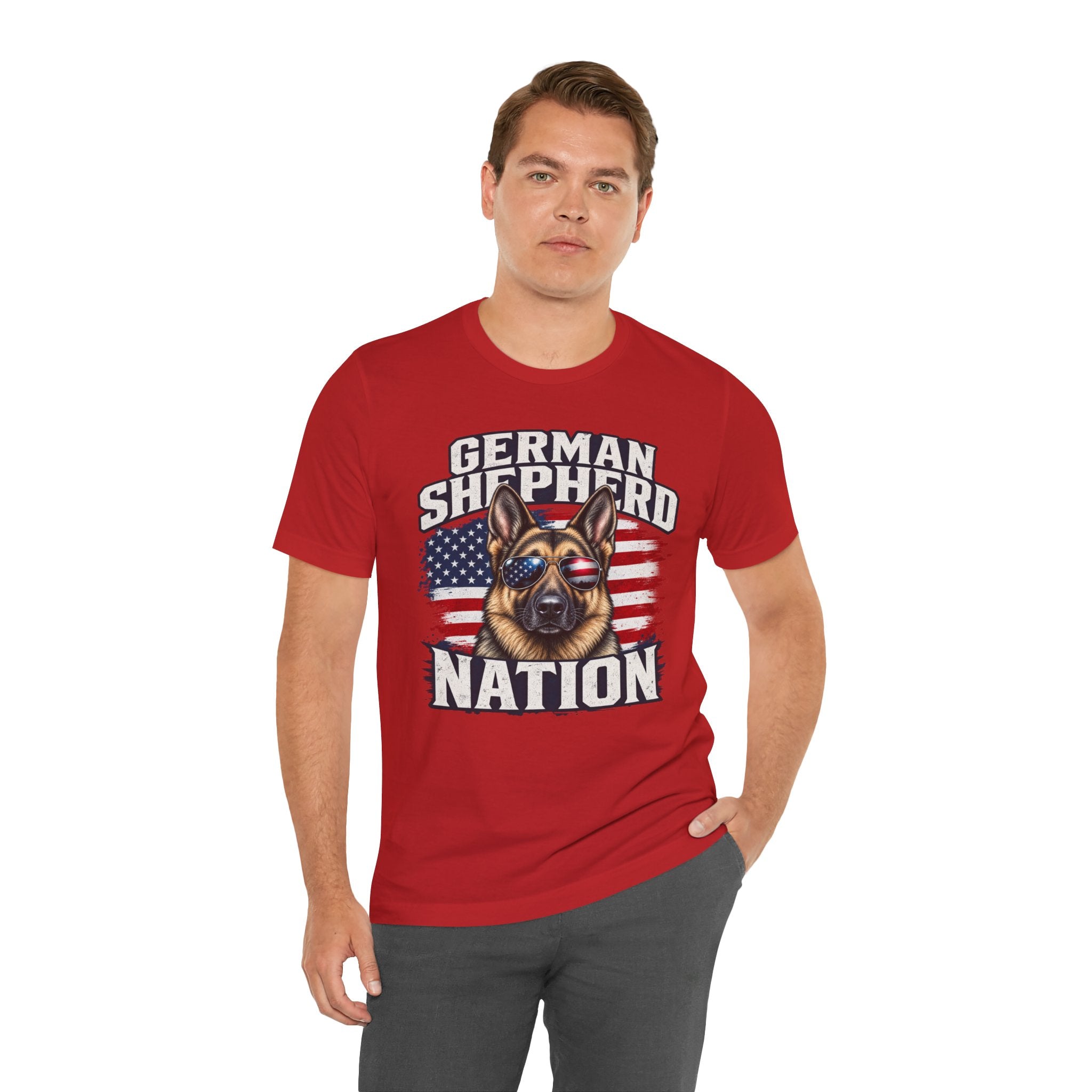 German Shepherd Nation T-Shirt – American Flag Dog Tee for Dog Lovers