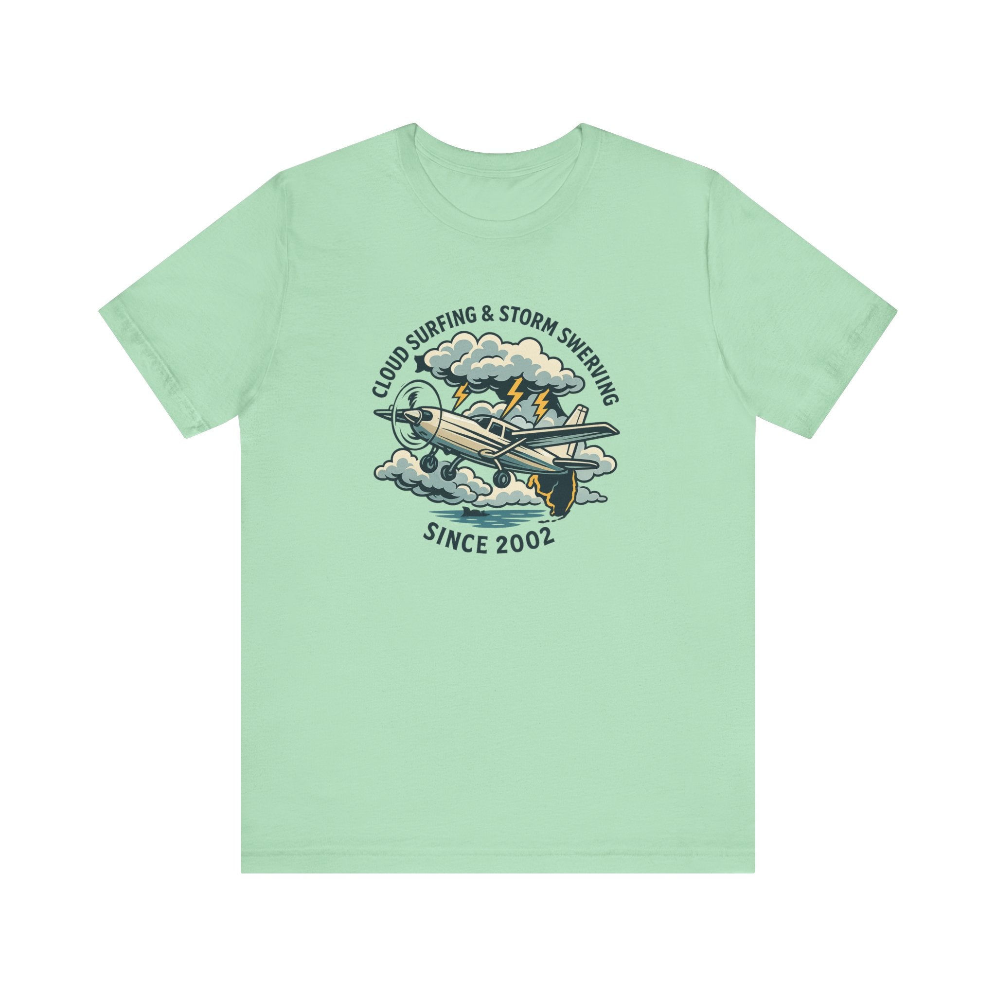 Cloud Surfing & Storm Chasing Tee, Unisex Short Sleeve Shirt, Airplane Graphic