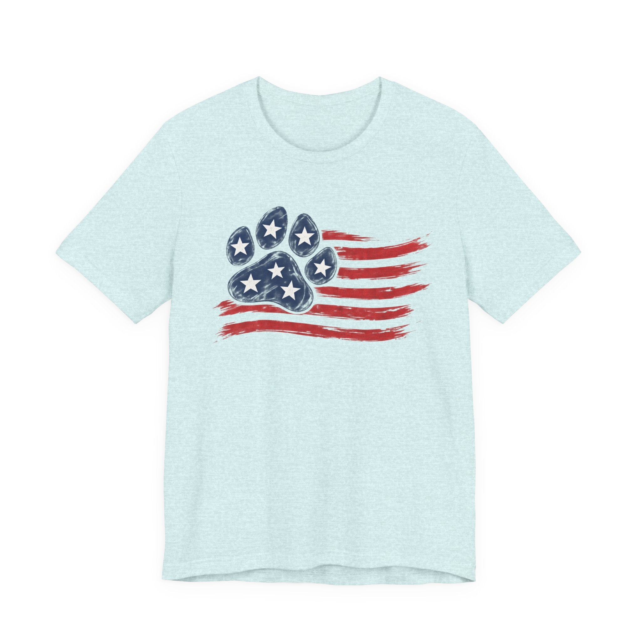 American Flag Paw Print T-Shirt — Patriotic Dog Lover Tee
