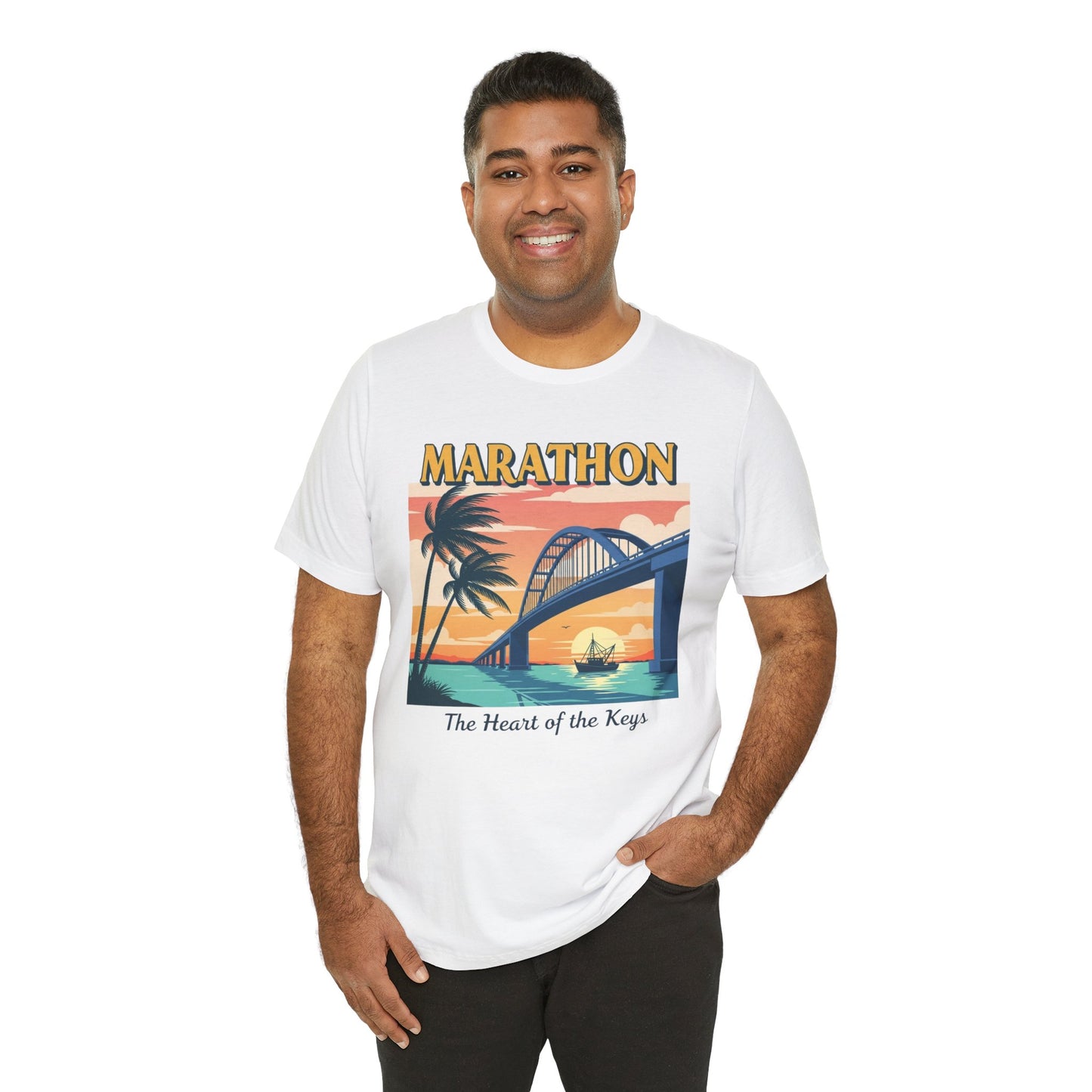 FLORIDA KEYS COLLECTION Marathon Sunset Graphic Tee - Unisex Jersey Short Sleeve T-Shirt
