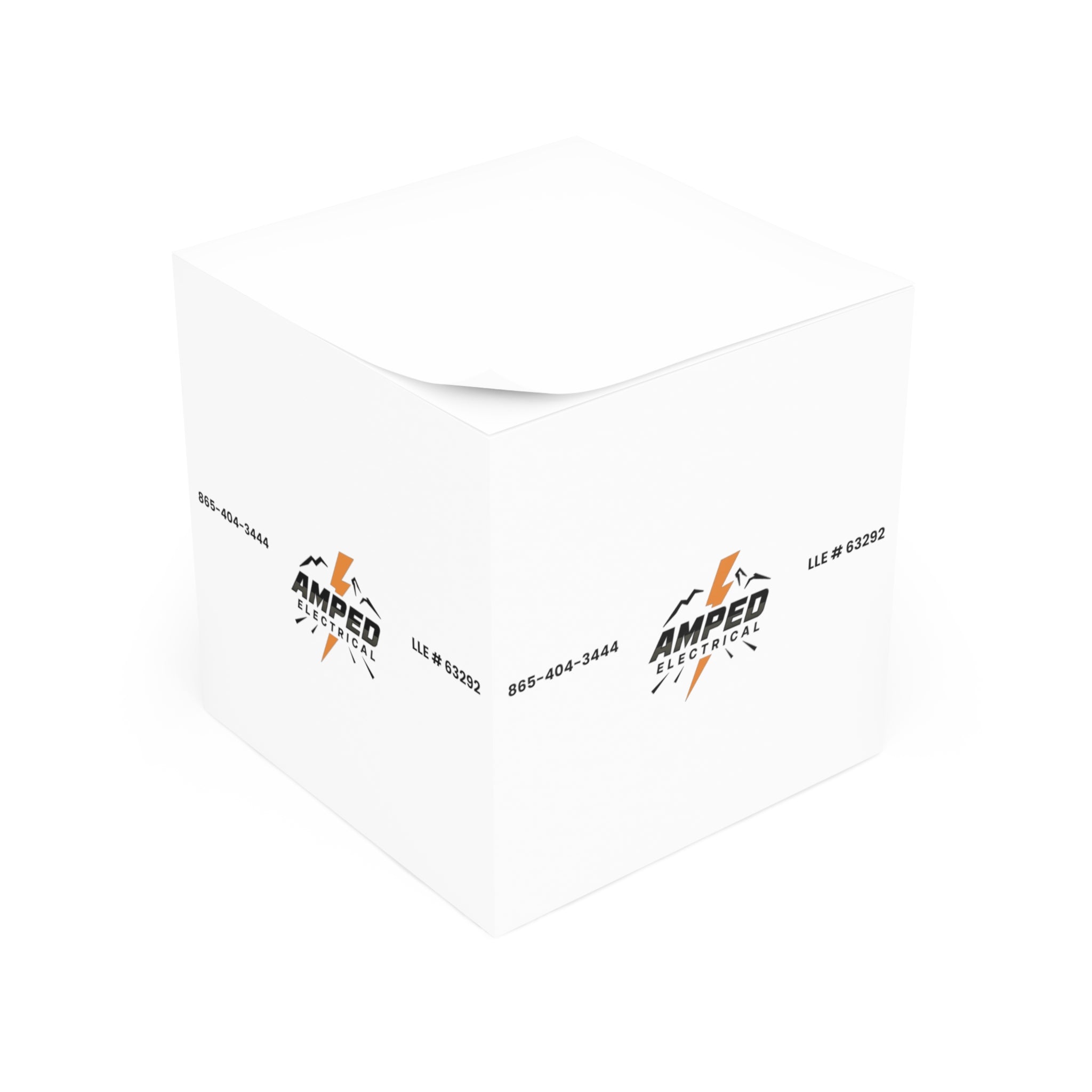 AMPED ELECTRICAL Electrical Note Cube, Office Desk Organizer, Business Branded Memo Pad