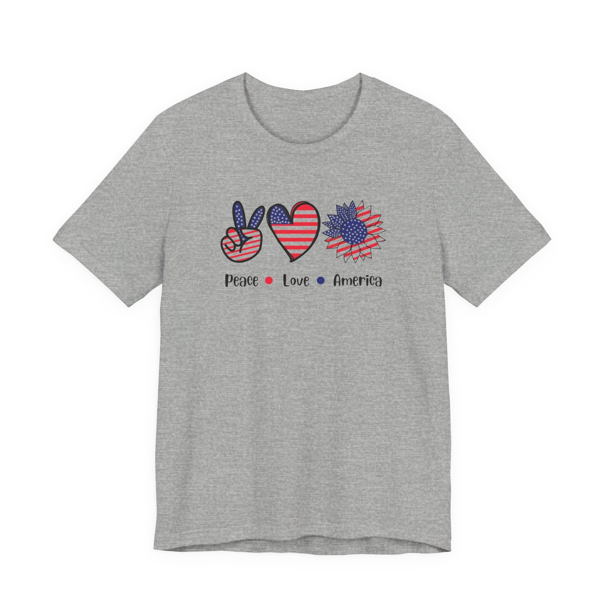 Peace Love America Unisex Short Sleeve Tee
