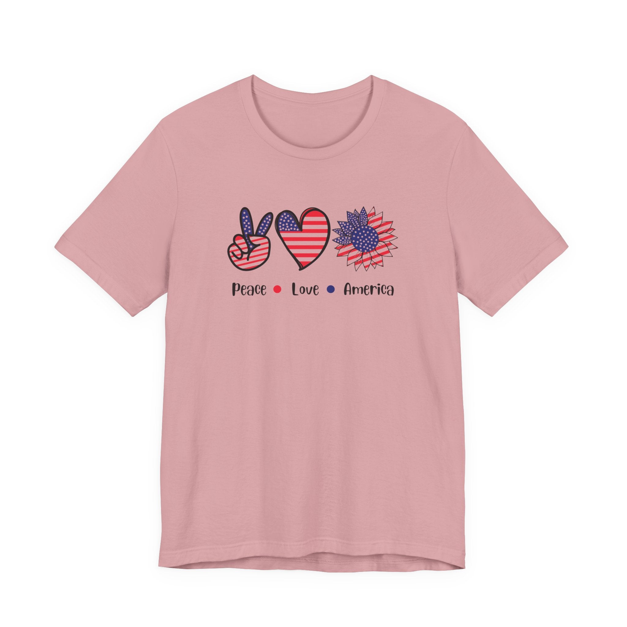 Peace Love America Unisex Short Sleeve Tee