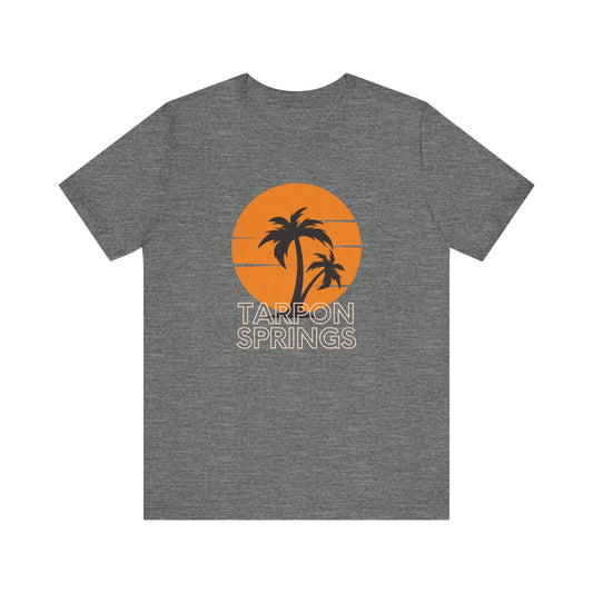 Tarpon Springs Sunset T-Shirt - Unisex Jersey Tee with Palm Trees