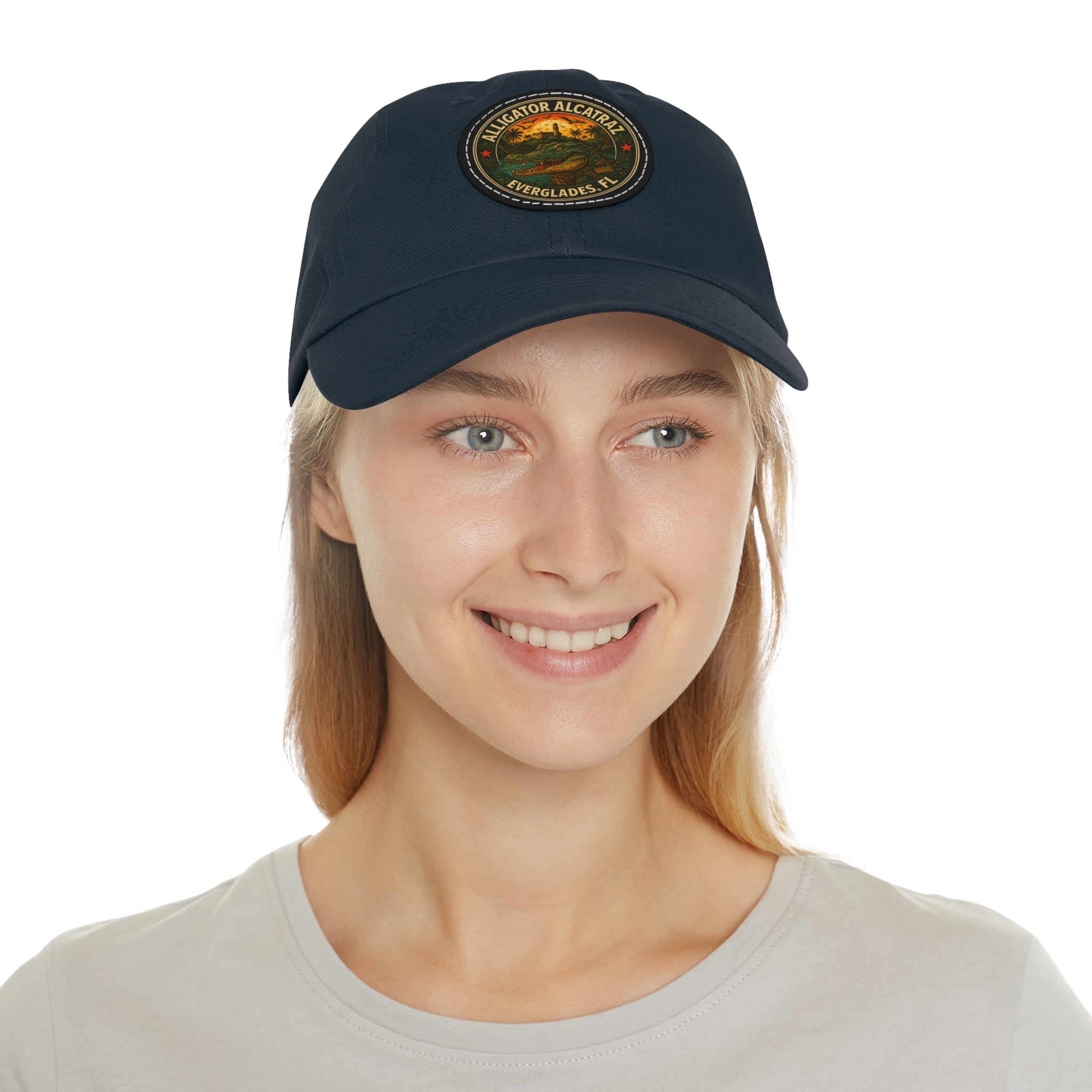Vintage Alligator National Park Hat with Leather Patch, Outdoor Adventure Hat