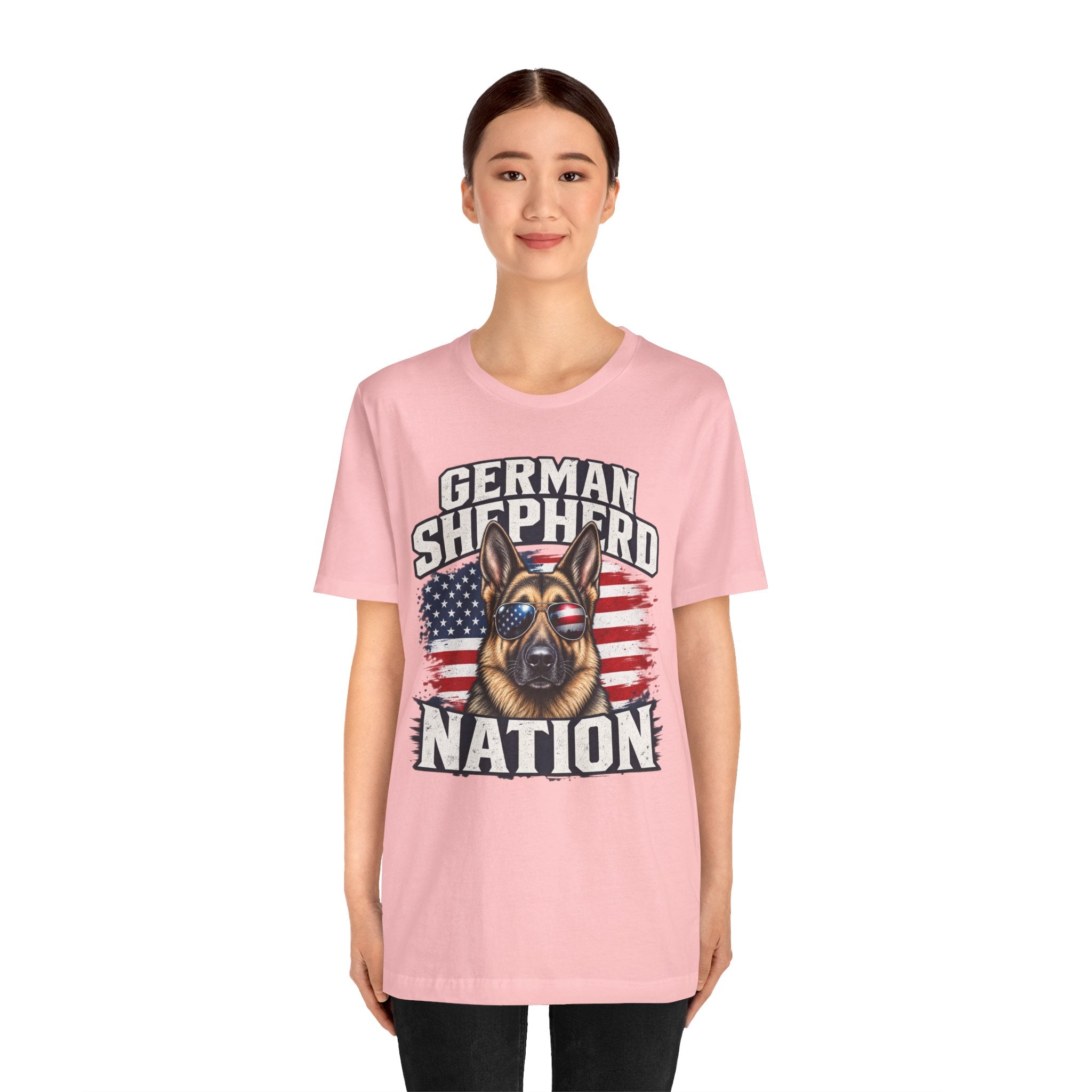 German Shepherd Nation T-Shirt – American Flag Dog Tee for Dog Lovers