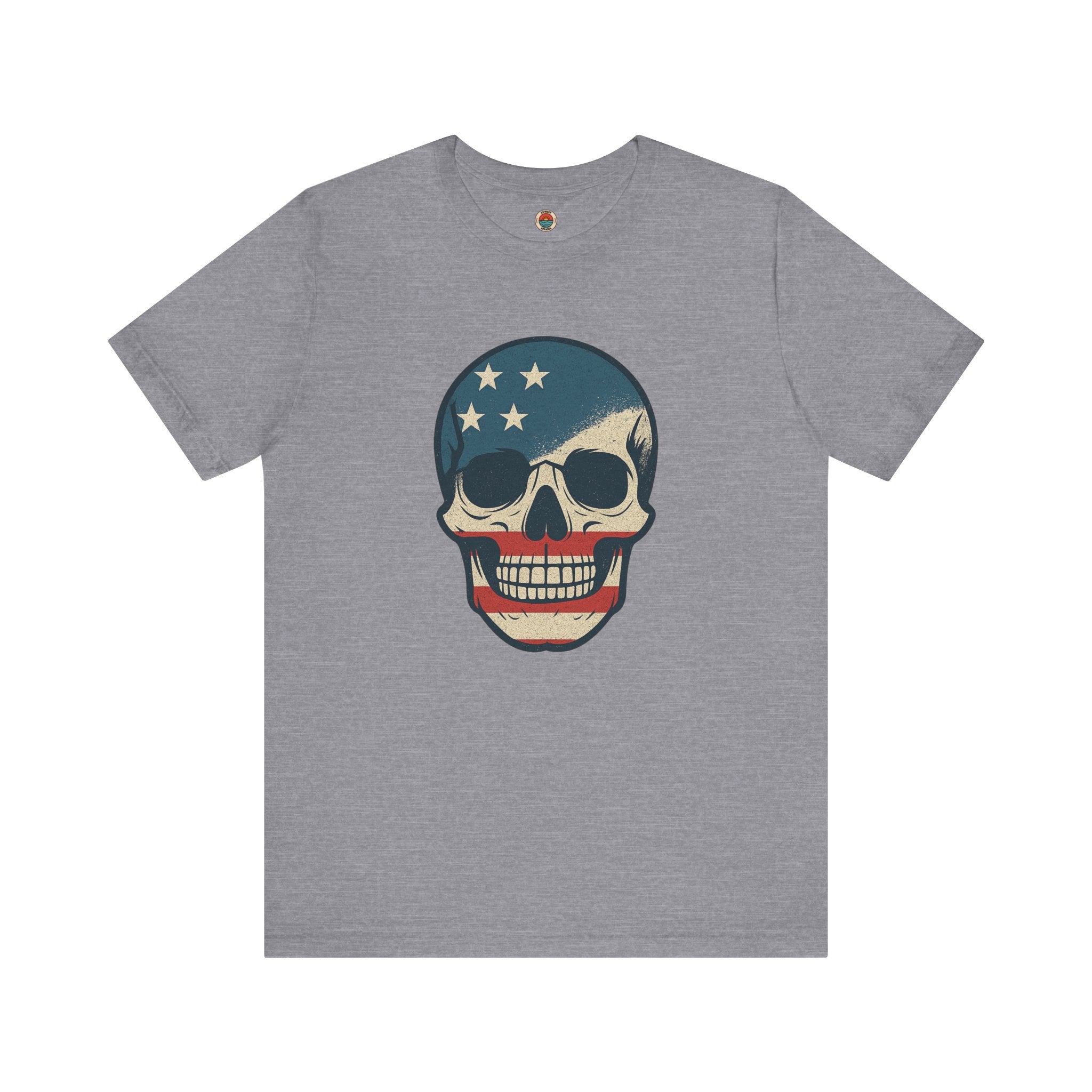 Patriotic Skull Tee, Unisex Graphic T-Shirt, Cool Skull Shirt, Festival Outfits