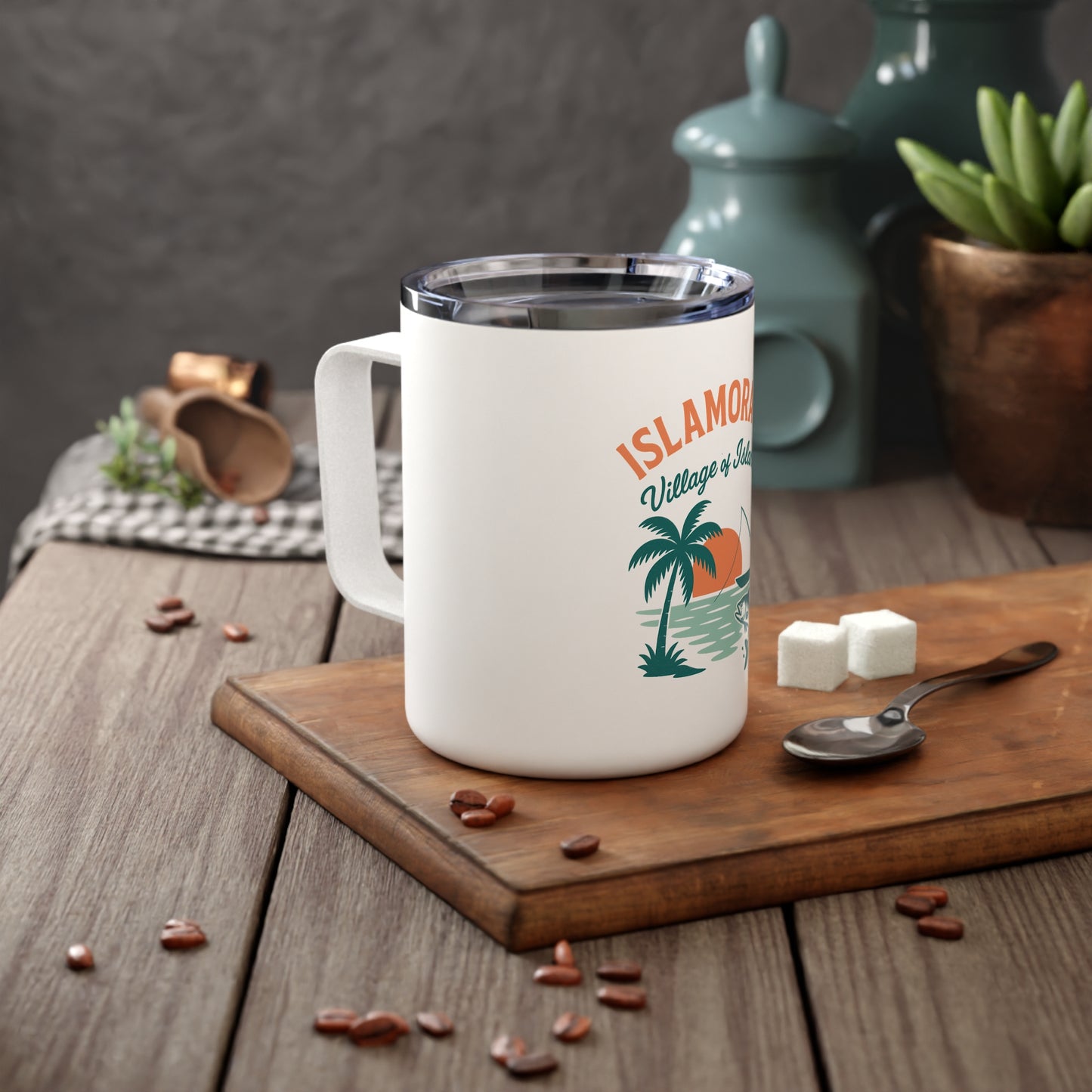 Islamorada Insulated Coffee Mug, 10oz - Tropical Vibe Mug, Perfect for Fishing Lovers, Travel Mug for Outdoor Adventures, Beach Gift, [...]