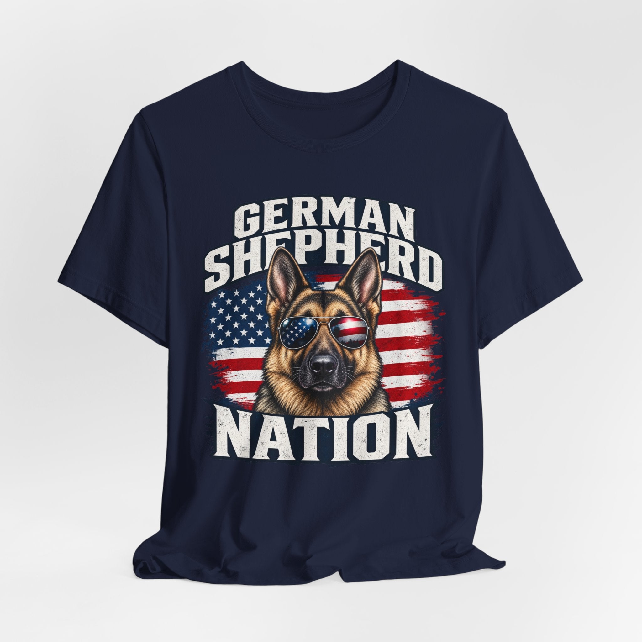 German Shepherd Nation T-Shirt – American Flag Dog Tee for Dog Lovers