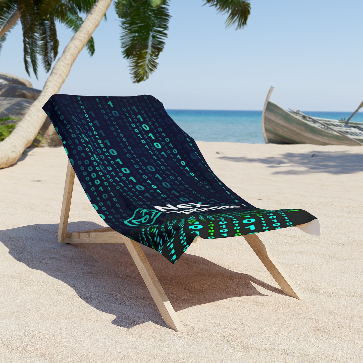 NexOptimize.ai Digital Code Beach Towel | Unique Poolside Accessory
