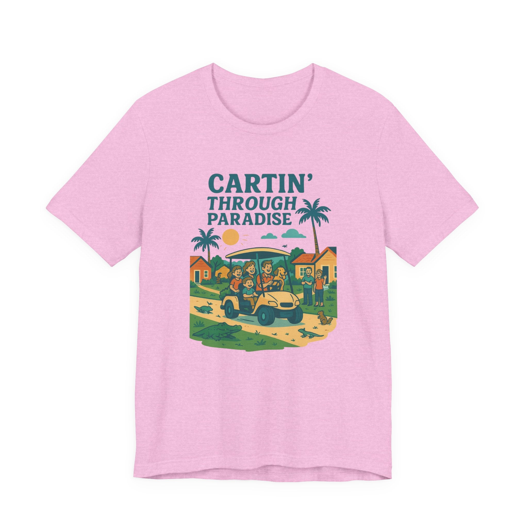 Cartin' Through Paradise Tee, Fun Vacation Shirt, Summer Casual Wear