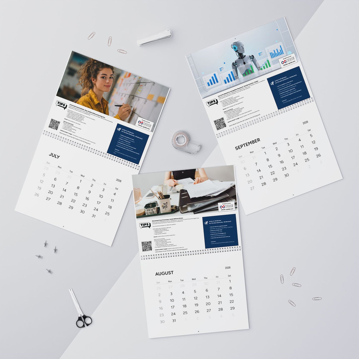 2026 Wall Calendar – INFINITE UPSIDE™ AI & Business Tips & Tools for Maximum Productivity