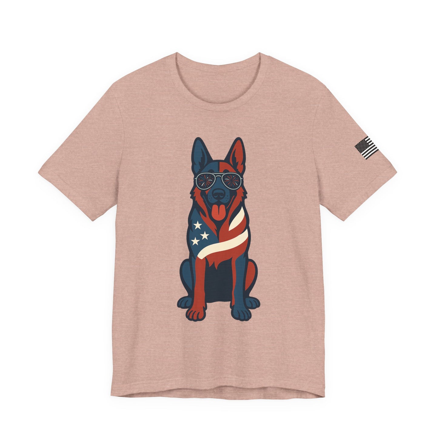 Patriotic German Shepherd Dog Tee, Cool Dog Shirt, Men's Women's Graphic T-Shirt