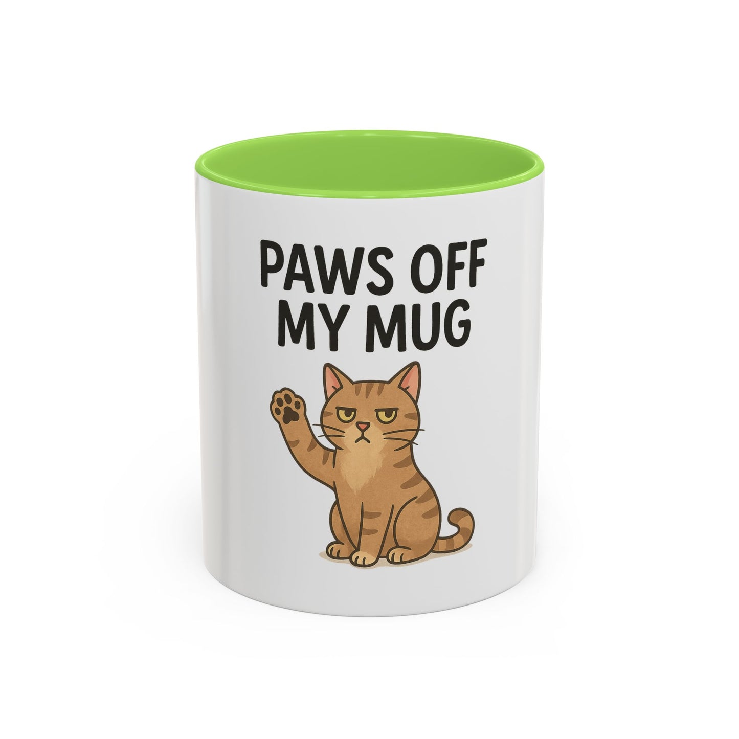 Funny Cat Mug - "Paws Off My Mug" - Colorful 11oz & 15oz Coffee Cup