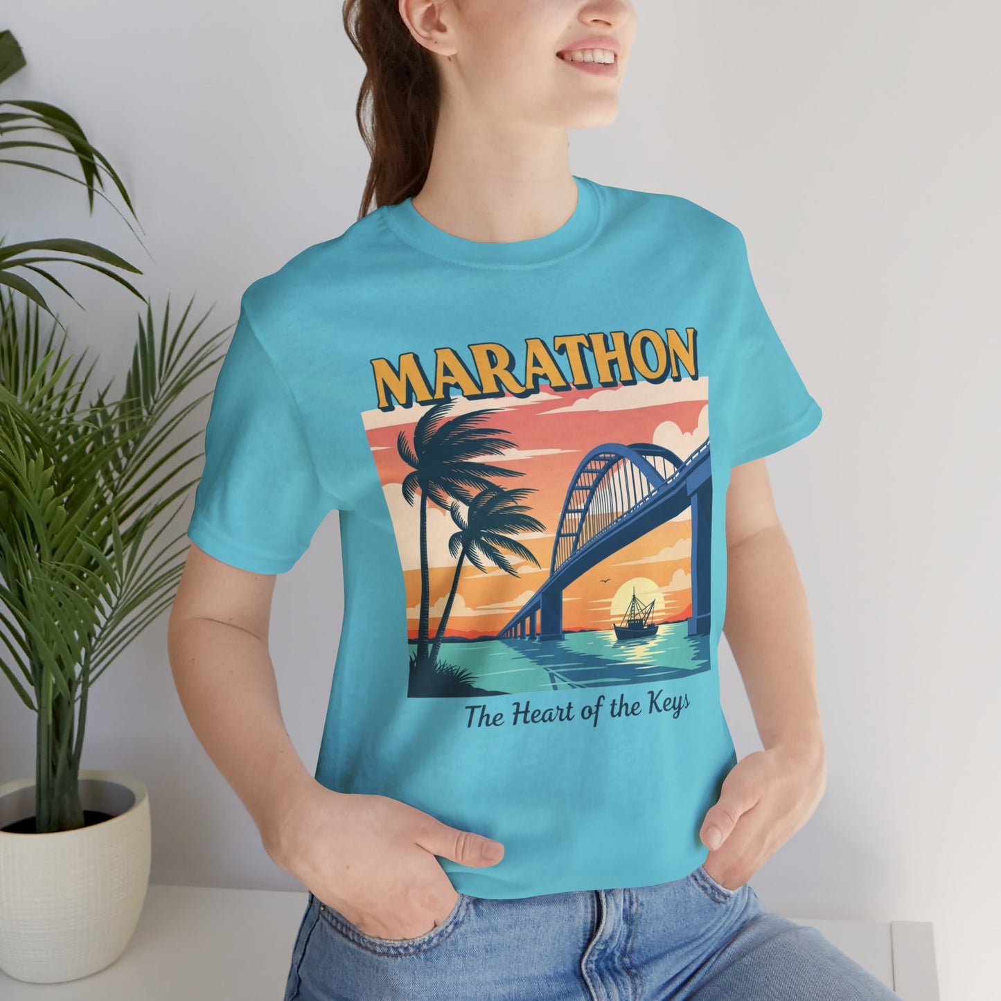 FLORIDA KEYS COLLECTION Marathon Sunset Graphic Tee - Unisex Jersey Short Sleeve T-Shirt