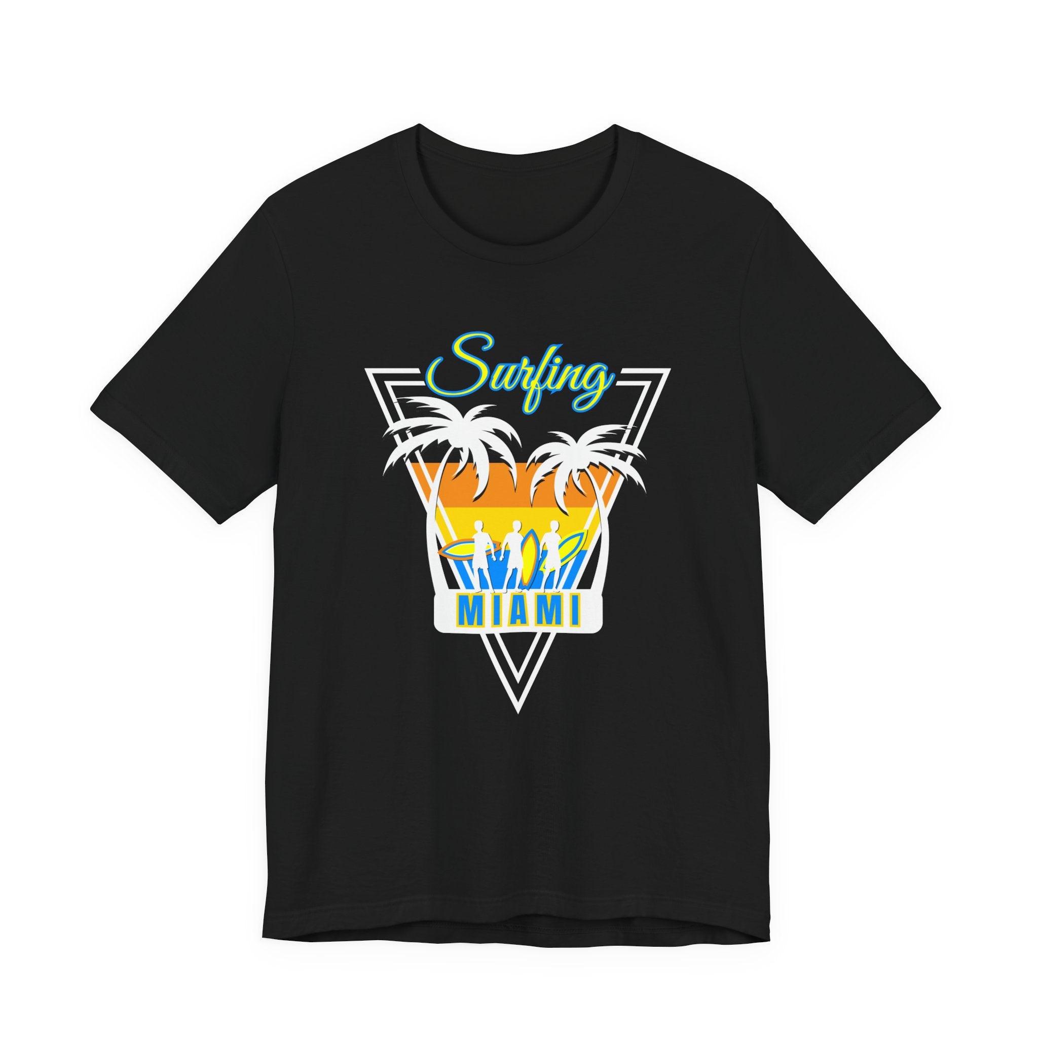 Miami Surfing Unisex Tee - Vibrant Beach Vibes for Summer Fun
