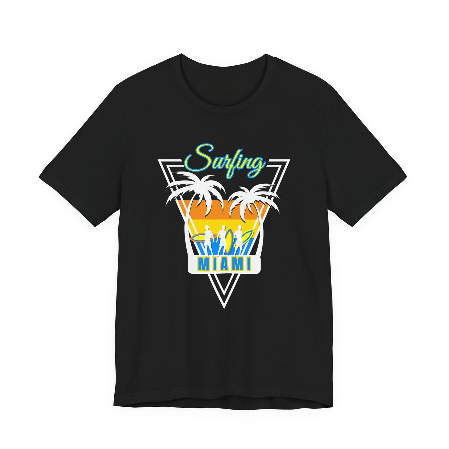 Miami Surfing Unisex Tee - Vibrant Beach Vibes for Summer Fun