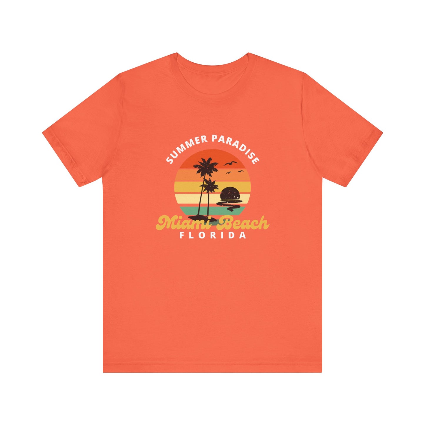 Summer Paradise Miami Beach Tee - Unisex Short Sleeve Shirt