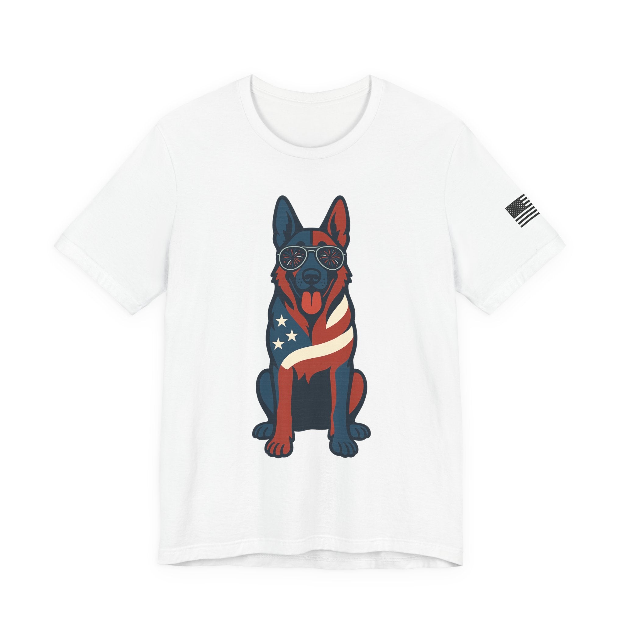 Patriotic German Shepherd Dog Tee, Cool Dog Shirt, Men's Women's Graphic T-Shirt