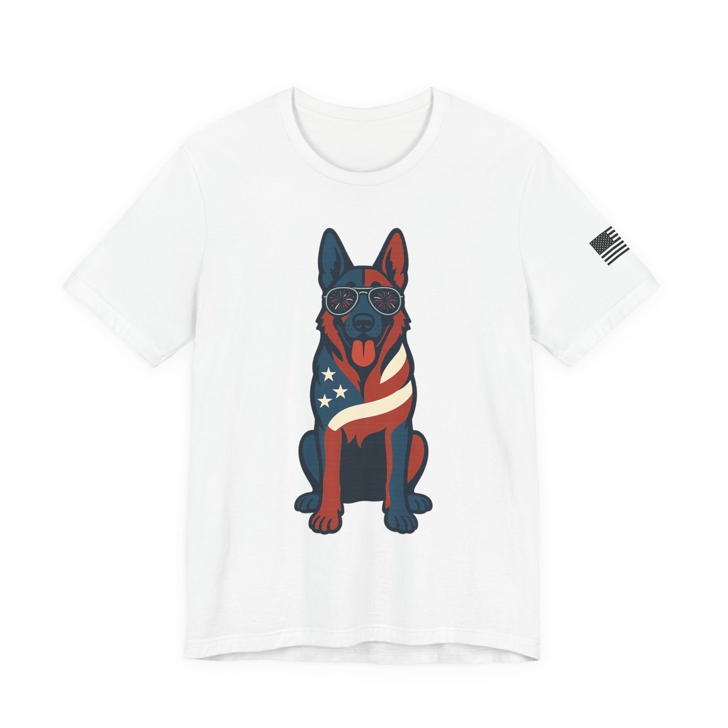 Patriotic German Shepherd Dog Tee, Cool Dog Shirt, Men's Women's Graphic T-Shirt