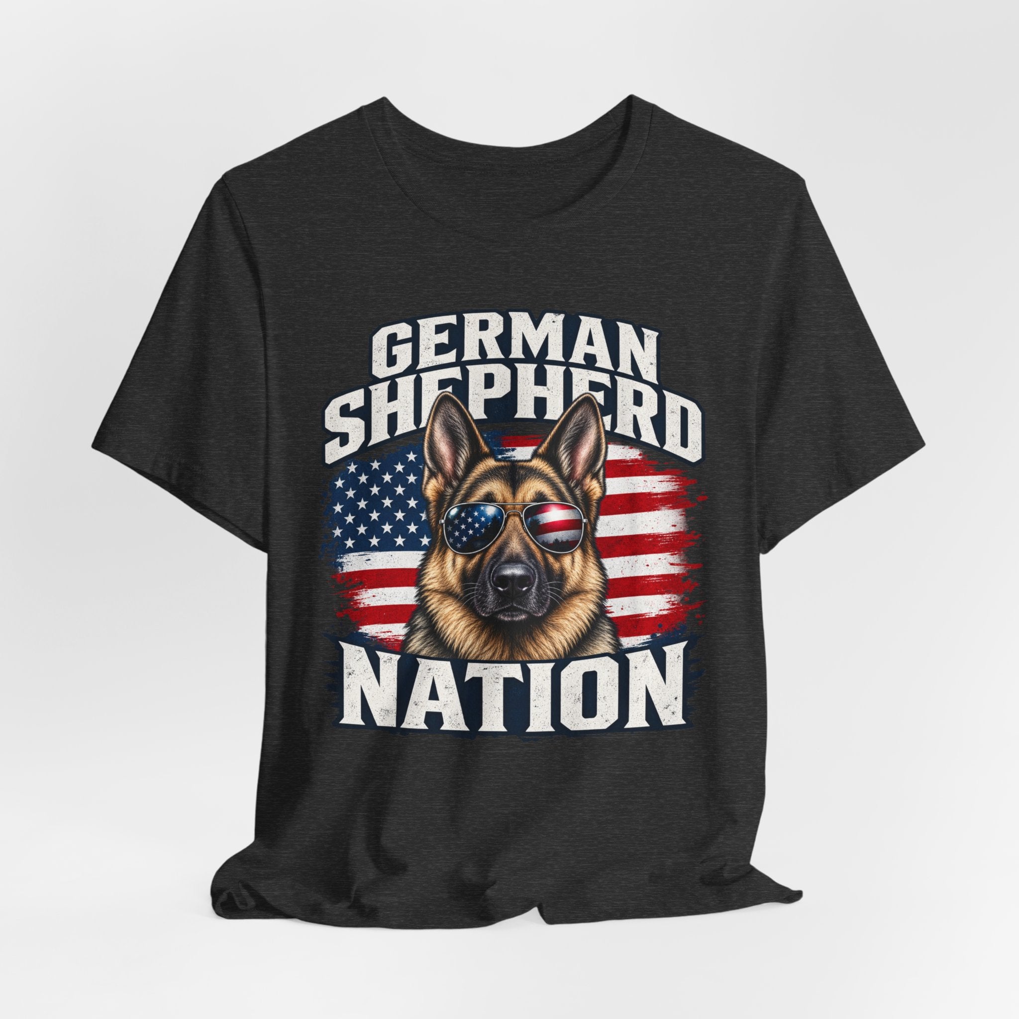 German Shepherd Nation T-Shirt – American Flag Dog Tee for Dog Lovers