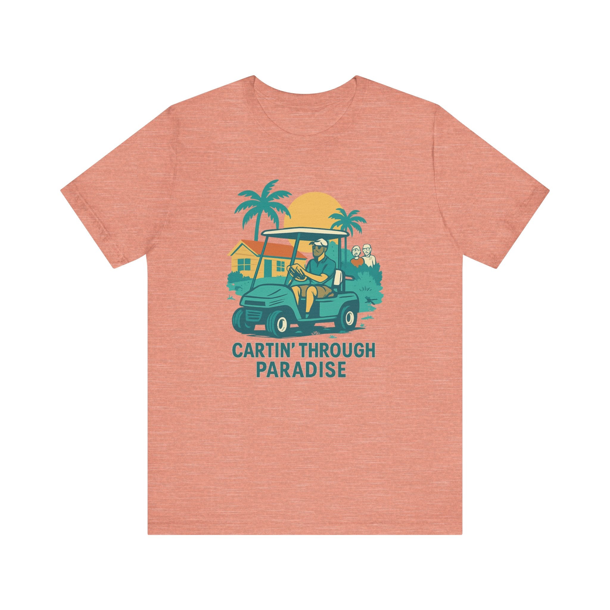 Unisex Golf Tee - 'Cartin' Through Paradise' - Fun Summer Vibe for Golf Lovers
