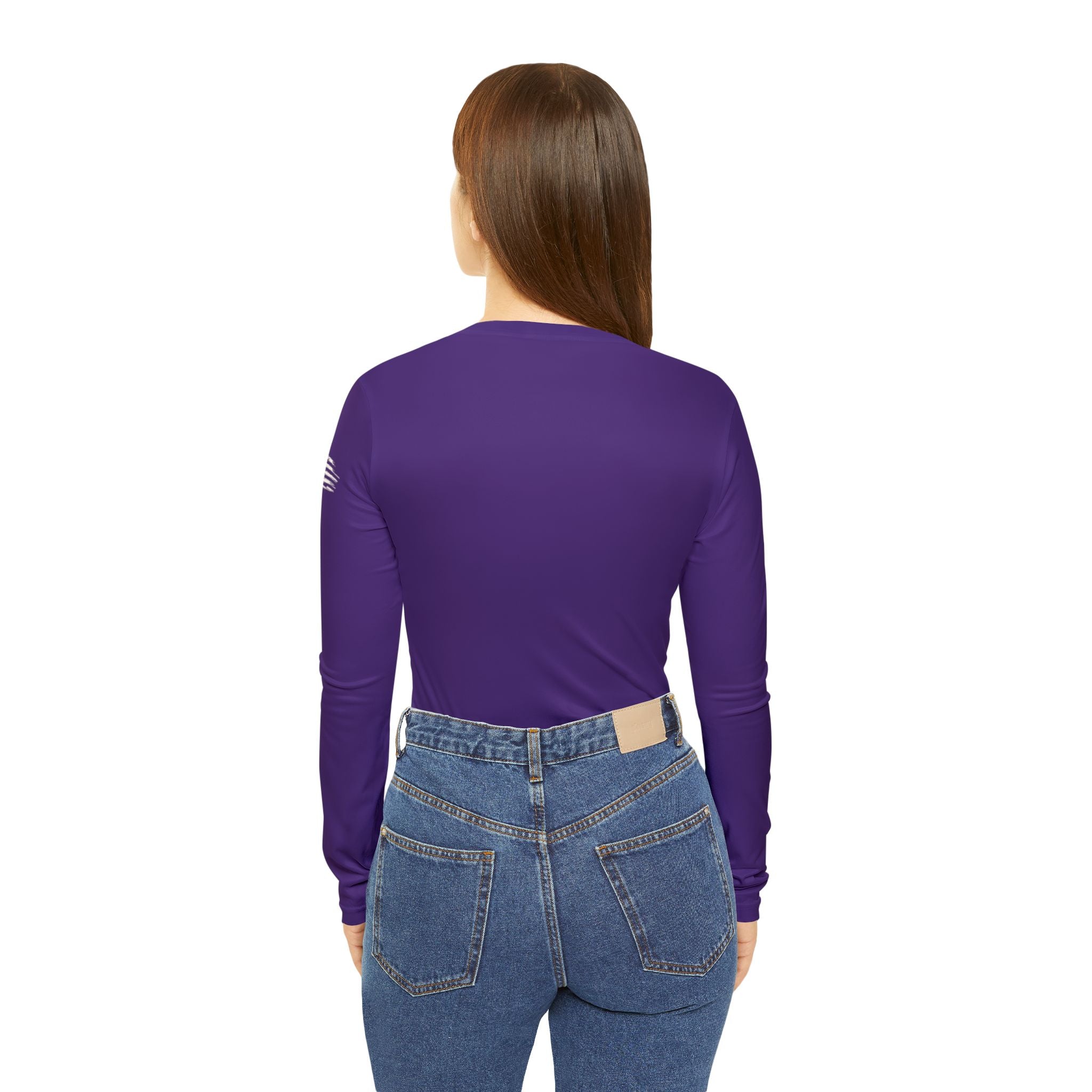 SPYDER DARK PURPLE Women's Long Sleeve V-neck Shirt