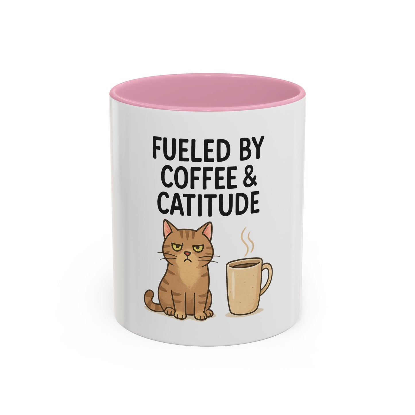 Funny Cat Mug - Fueled by Coffee & Cattitude - Perfect Gift for Cat Lovers