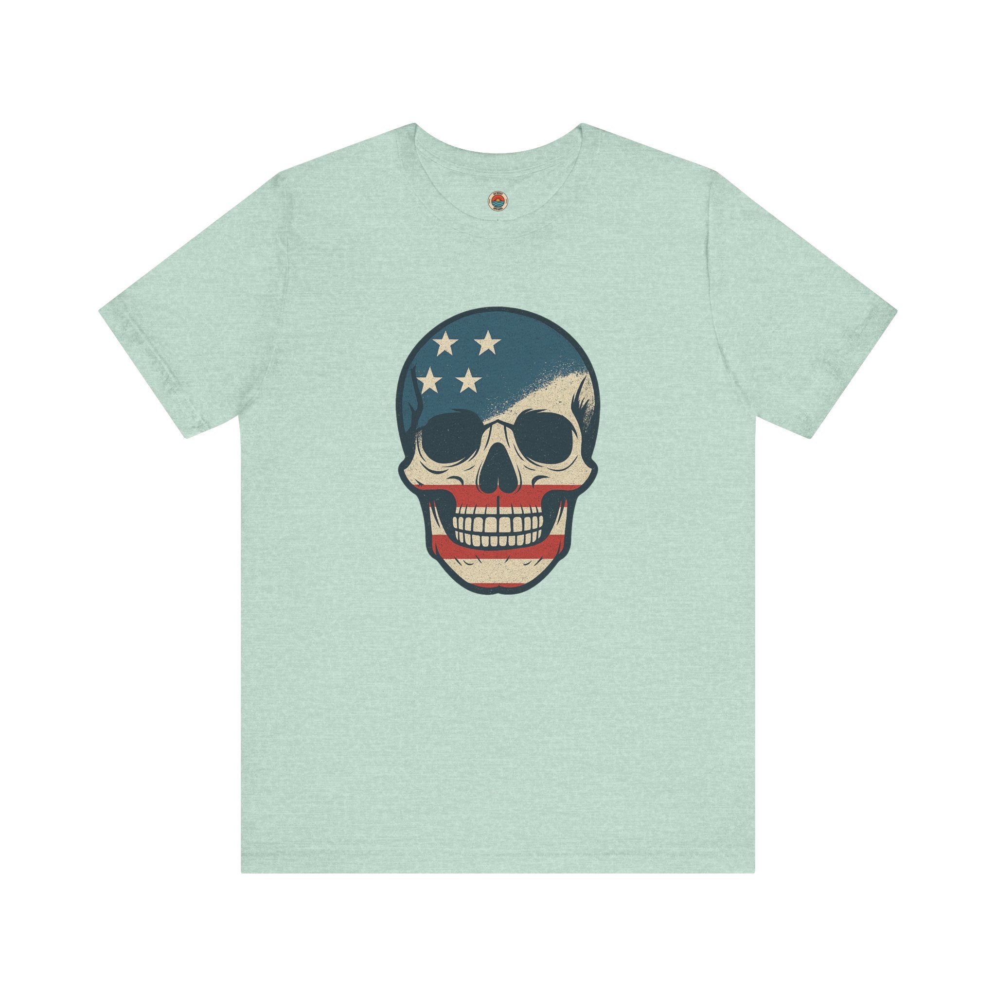 Patriotic Skull Tee, Unisex Graphic T-Shirt, Cool Skull Shirt, Festival Outfits