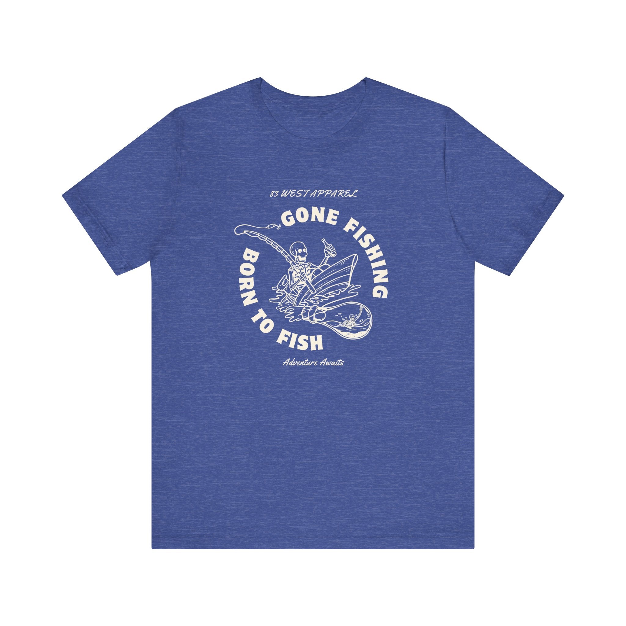 83 West Apparel Gone Fishing Unisex Jersey Tee - Perfect for Fishing Enthusiasts