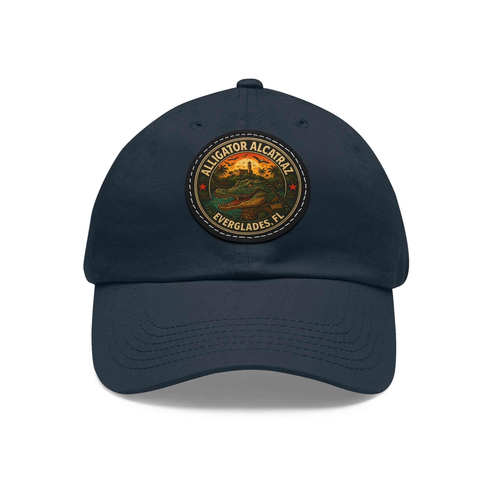 Vintage Alligator National Park Hat with Leather Patch, Outdoor Adventure Hat