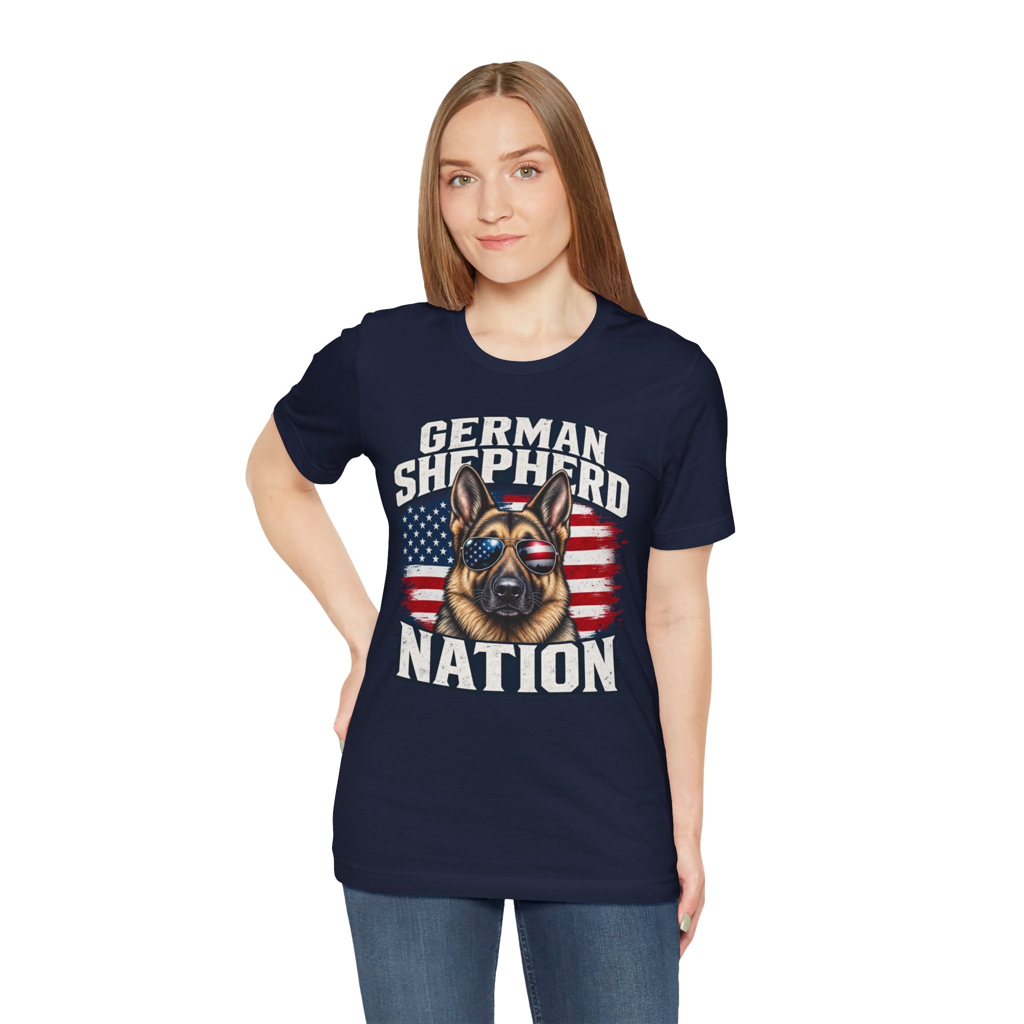 German Shepherd Nation T-Shirt – American Flag Dog Tee for Dog Lovers
