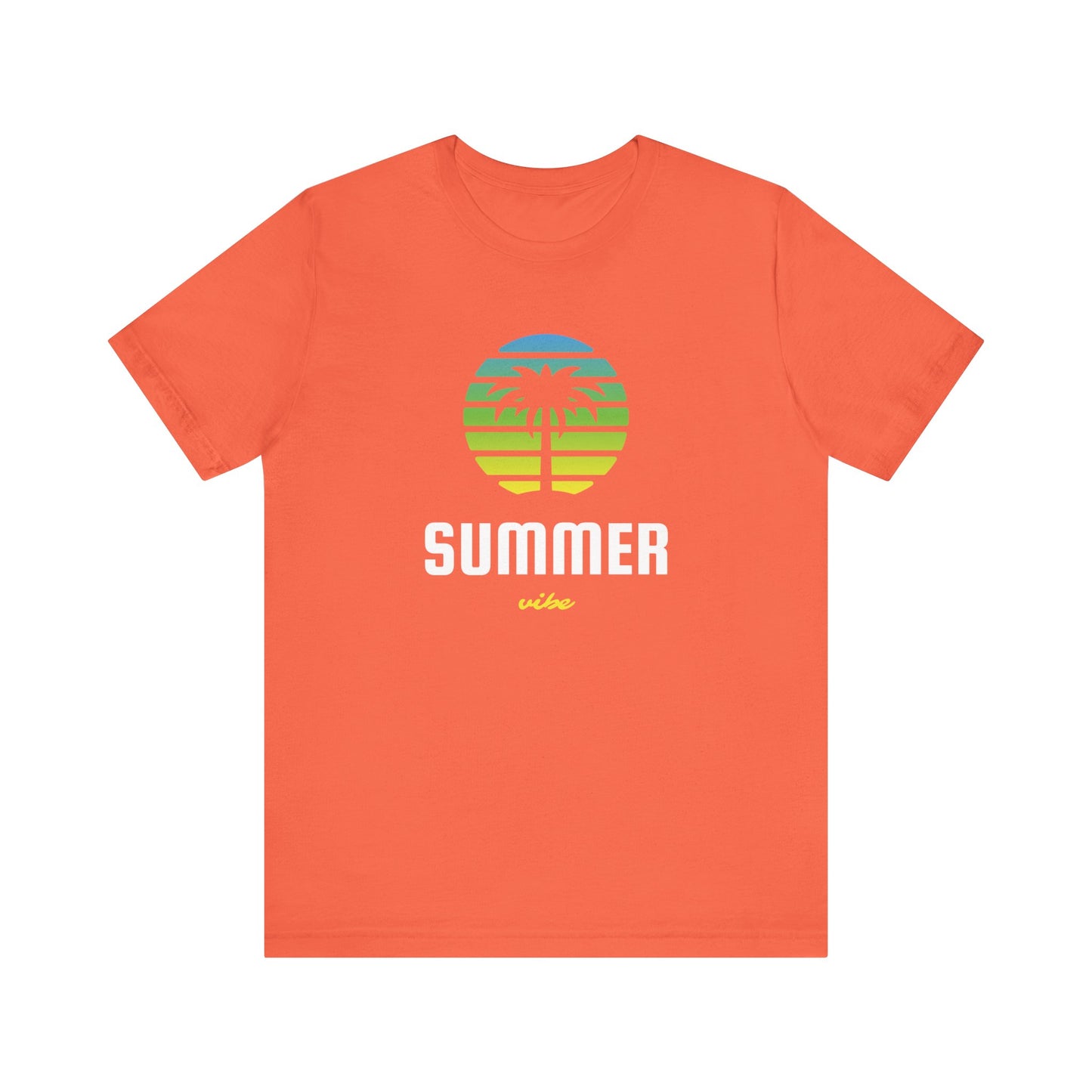 Summer Vibe Unisex Jersey Tee - Retro Palm Tree Graphic Shirt