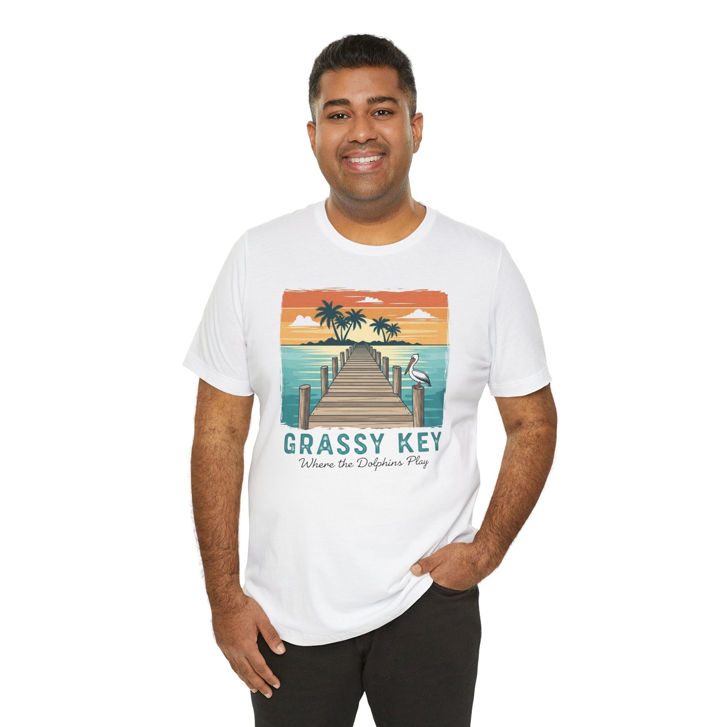 FLORIDA KEYS COLLECTION Grassy Key Tropical Tee - Unisex Jersey Short Sleeve Tee