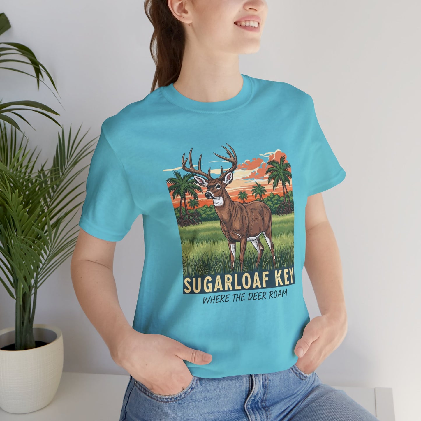 FLORIDA KEYS COLLECTION Sugarloaf Key Deer Graphic Tee, Nature Lover T-Shirt, Outdoor Adventure Apparel