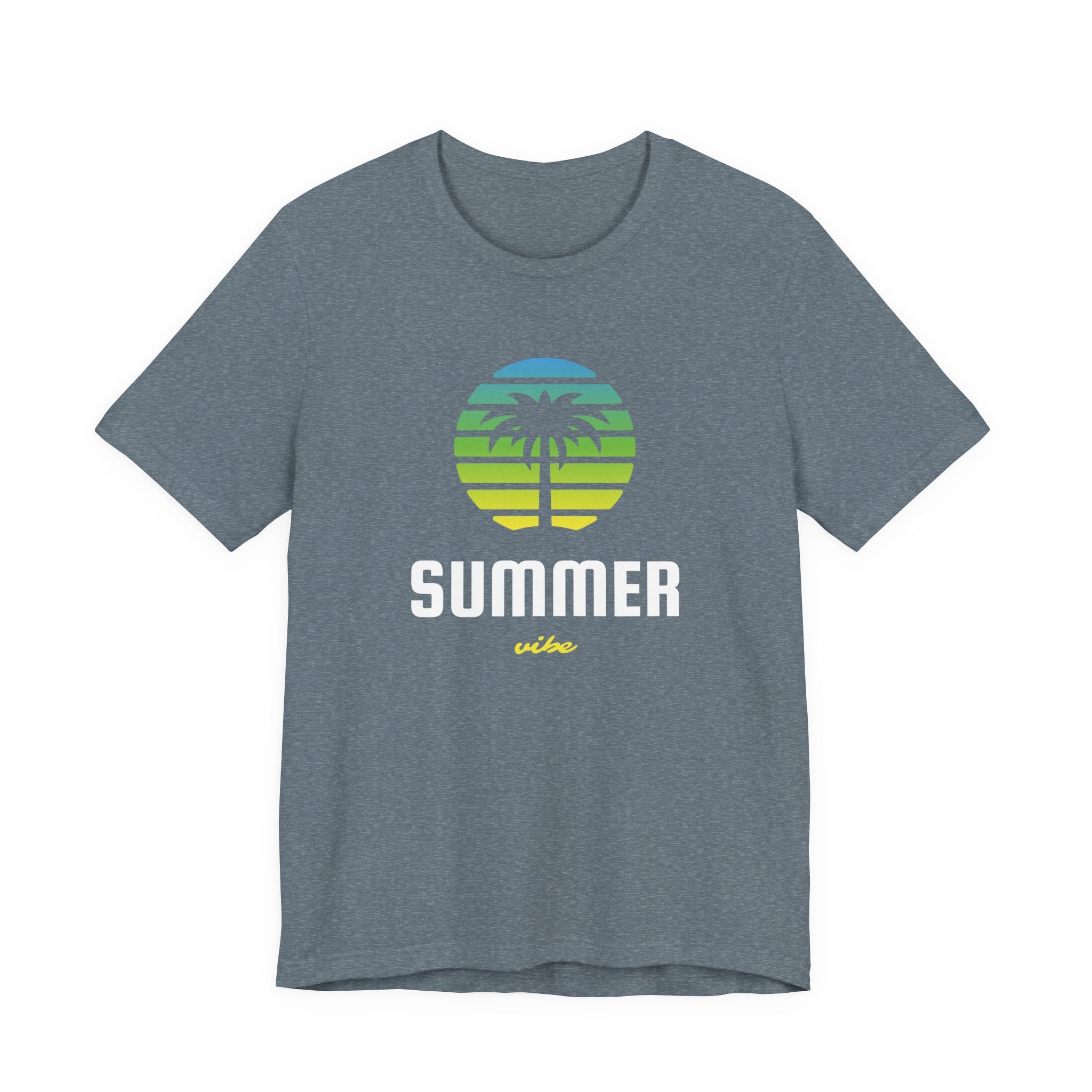 Summer Vibe Unisex Jersey Tee - Retro Palm Tree Graphic Shirt