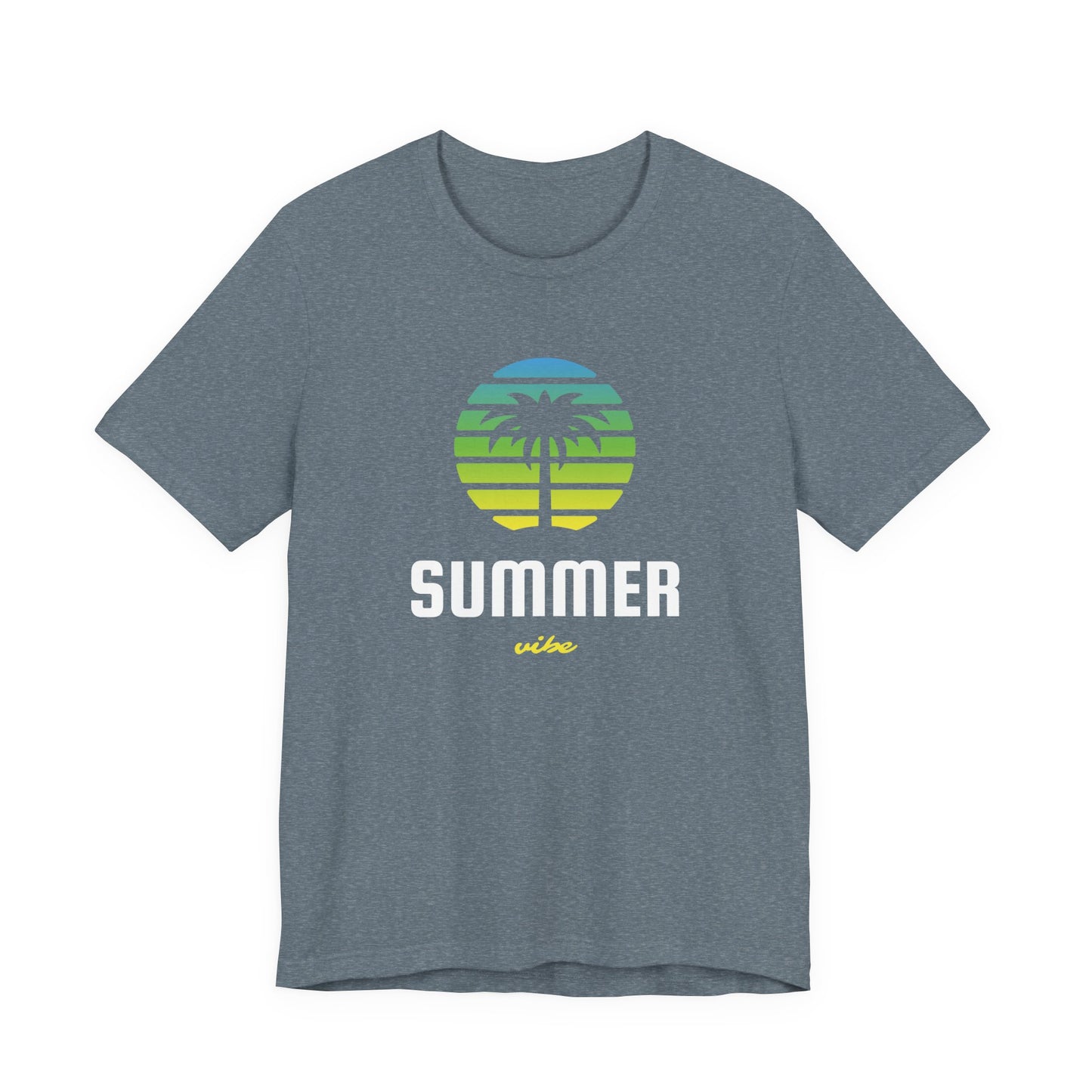 Summer Vibe Unisex Jersey Tee - Retro Palm Tree Graphic Shirt