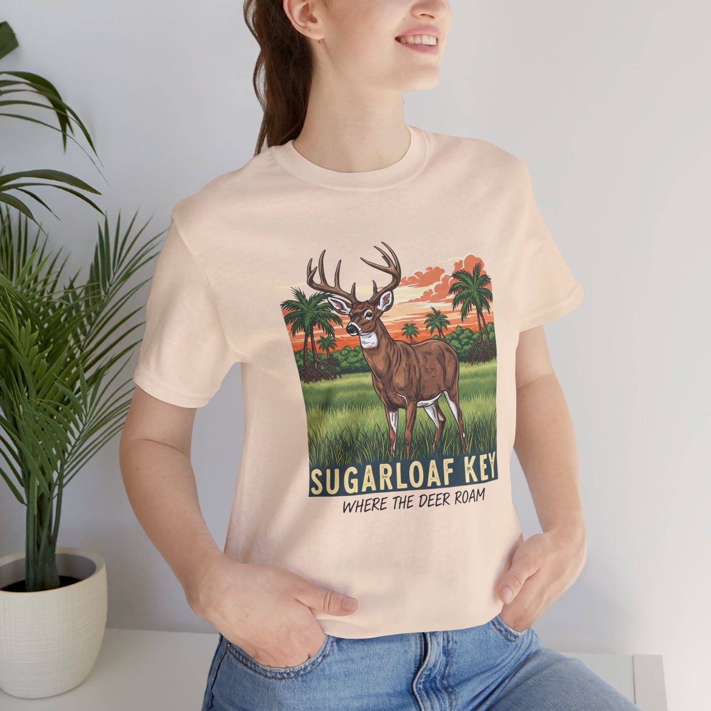 FLORIDA KEYS COLLECTION Sugarloaf Key Deer Graphic Tee, Nature Lover T-Shirt, Outdoor Adventure Apparel
