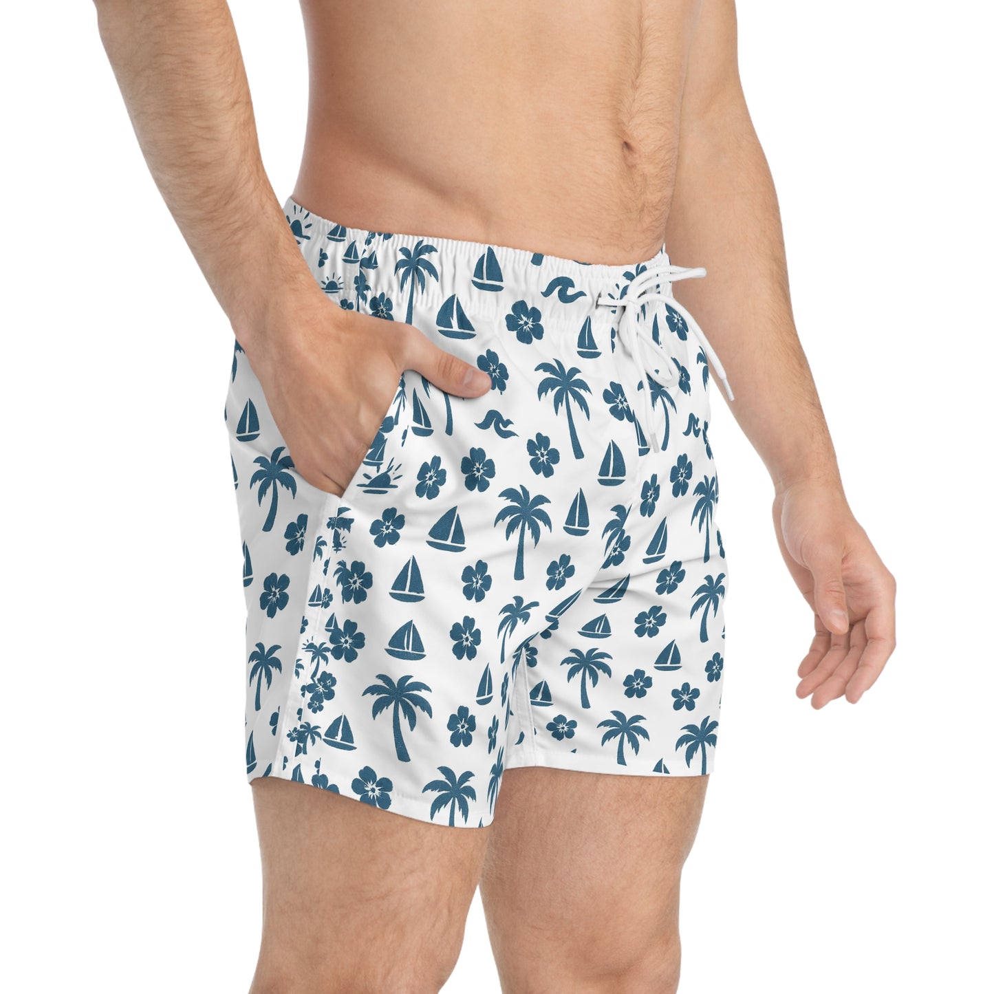 Tropical Paradise Swim Trunks - Beach Vibes for Summer Fun